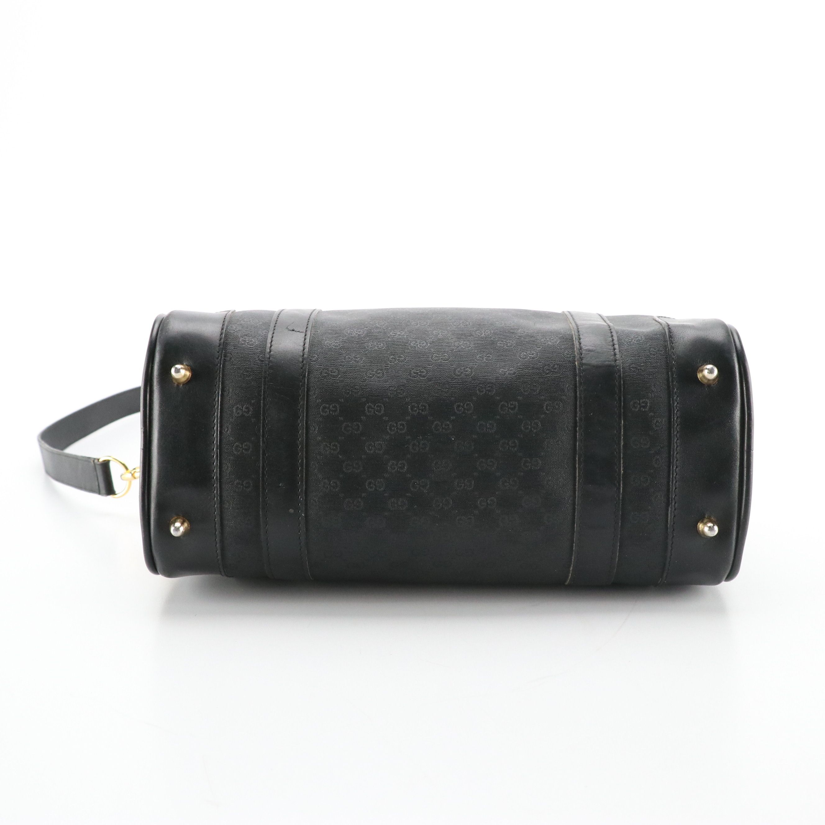 Gucci Two-Way Satchel in Black Micro GG Nylon Jacquard Canvas