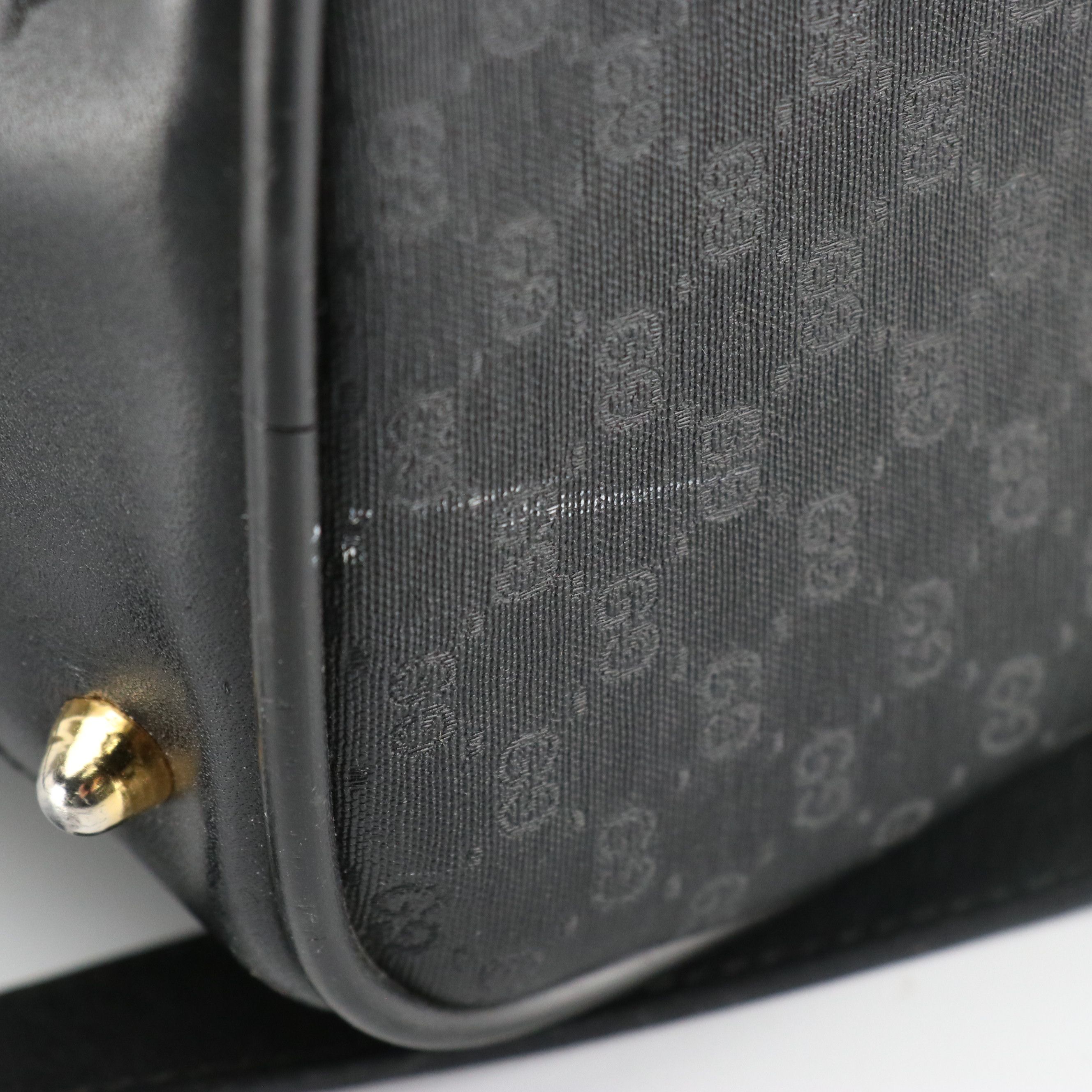 Gucci Two-Way Satchel in Black Micro GG Nylon Jacquard Canvas
