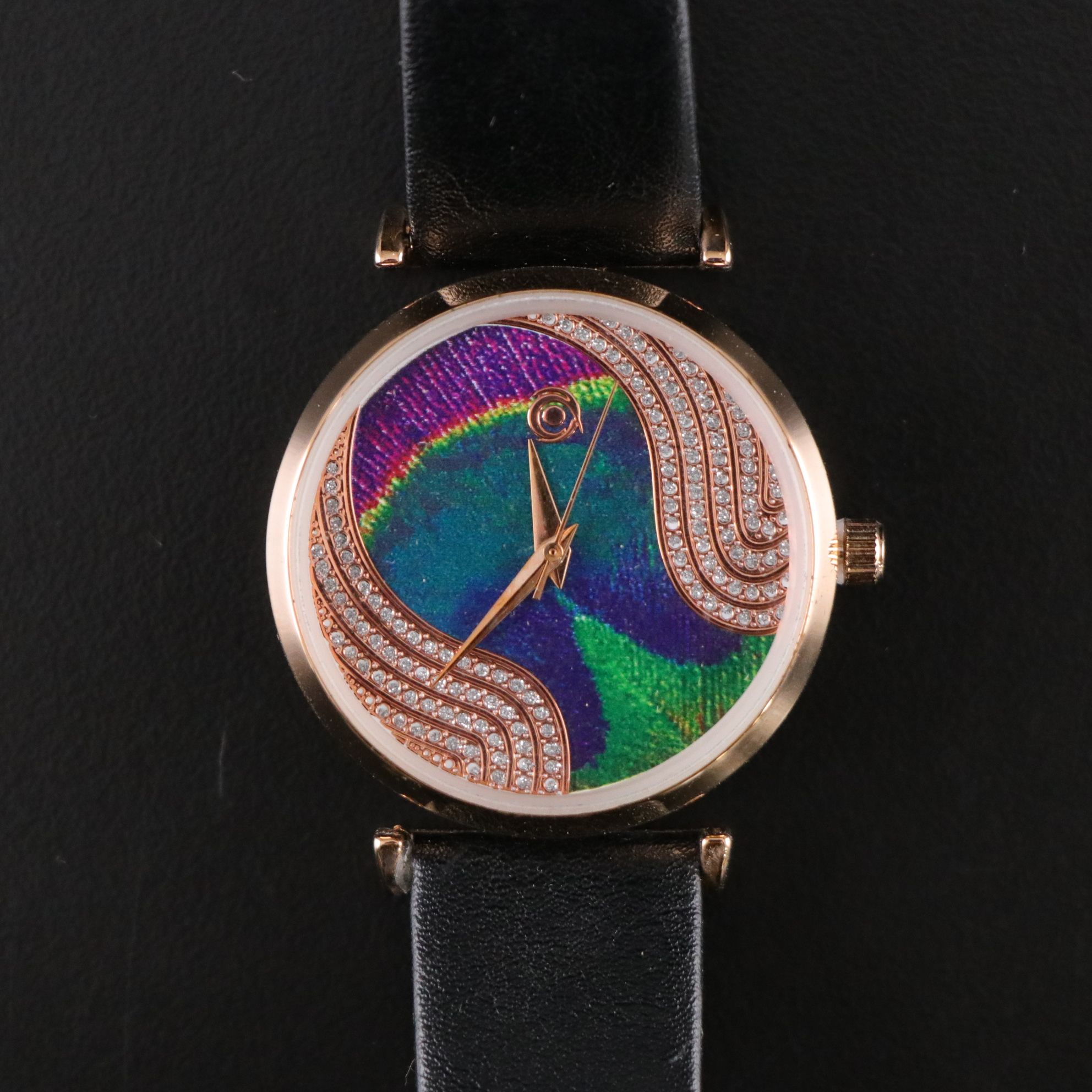 Magnicor Feather Motif Watch with Swarovski Crystal Accents