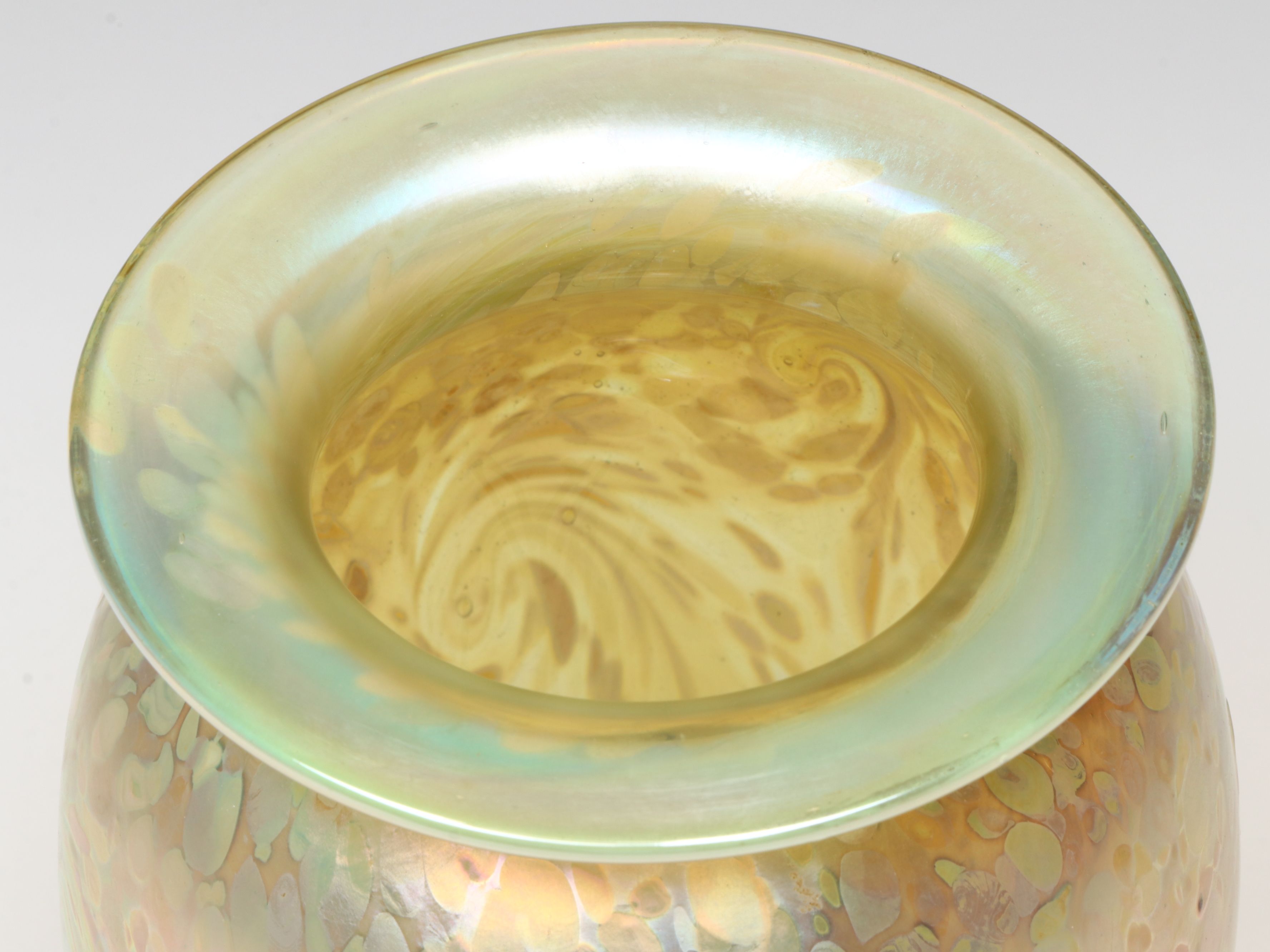 Robert Eickholt Iridescent Art Glass Vase, 2001