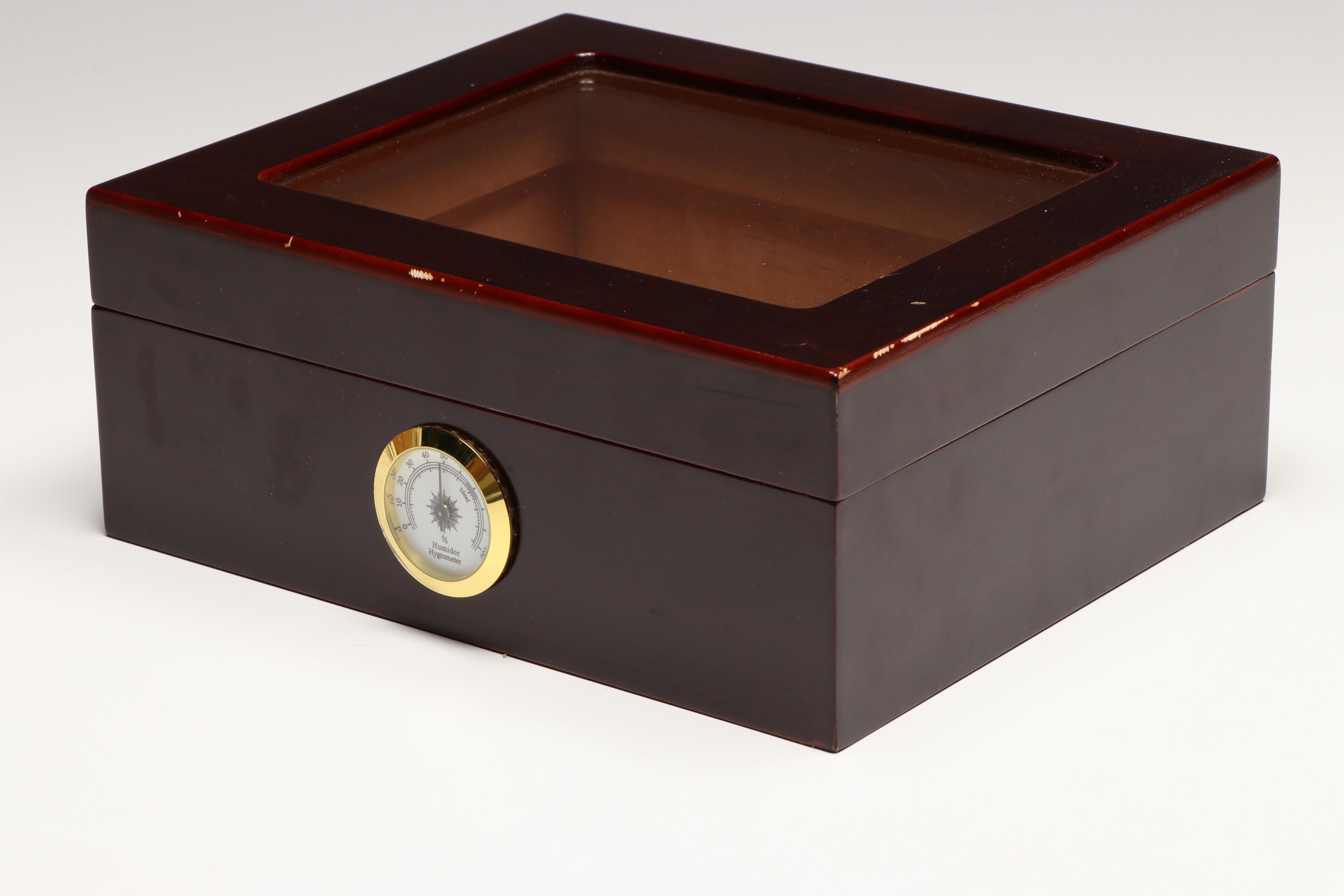 Quality Importers Humidor with Turkish and Other Carved Wood Boxes
