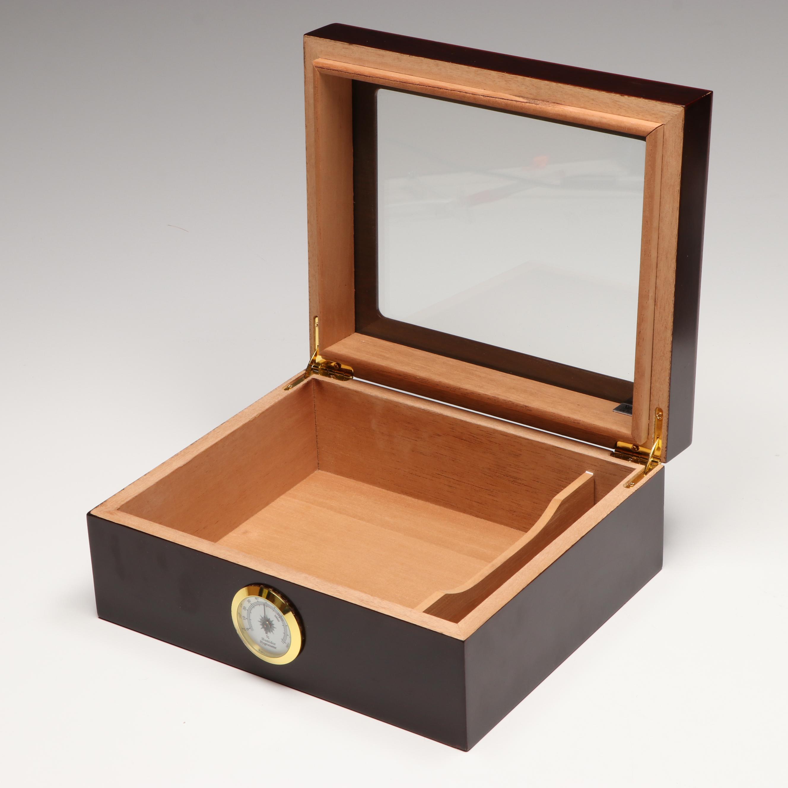 Quality Importers Humidor with Turkish and Other Carved Wood Boxes