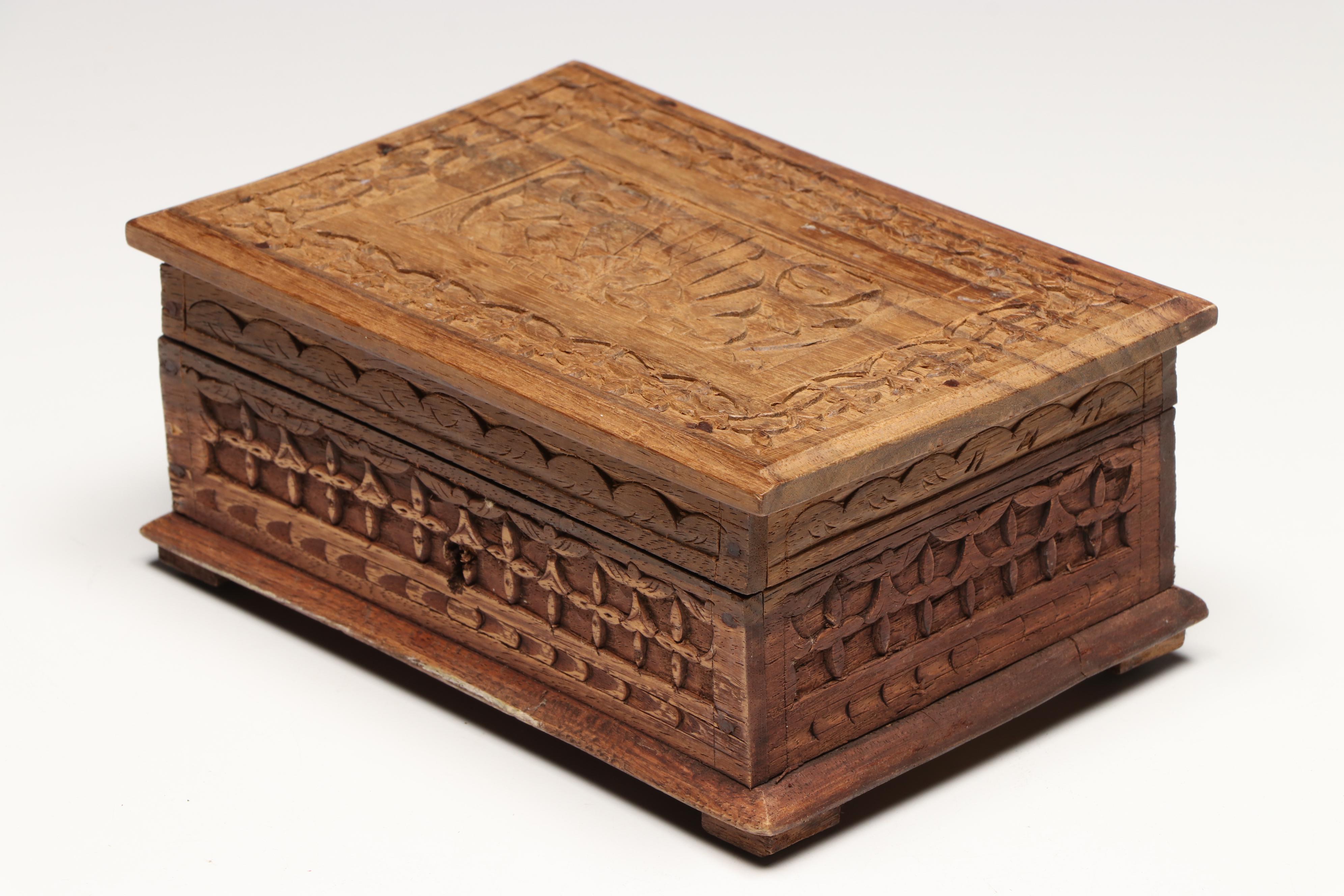 Quality Importers Humidor with Turkish and Other Carved Wood Boxes