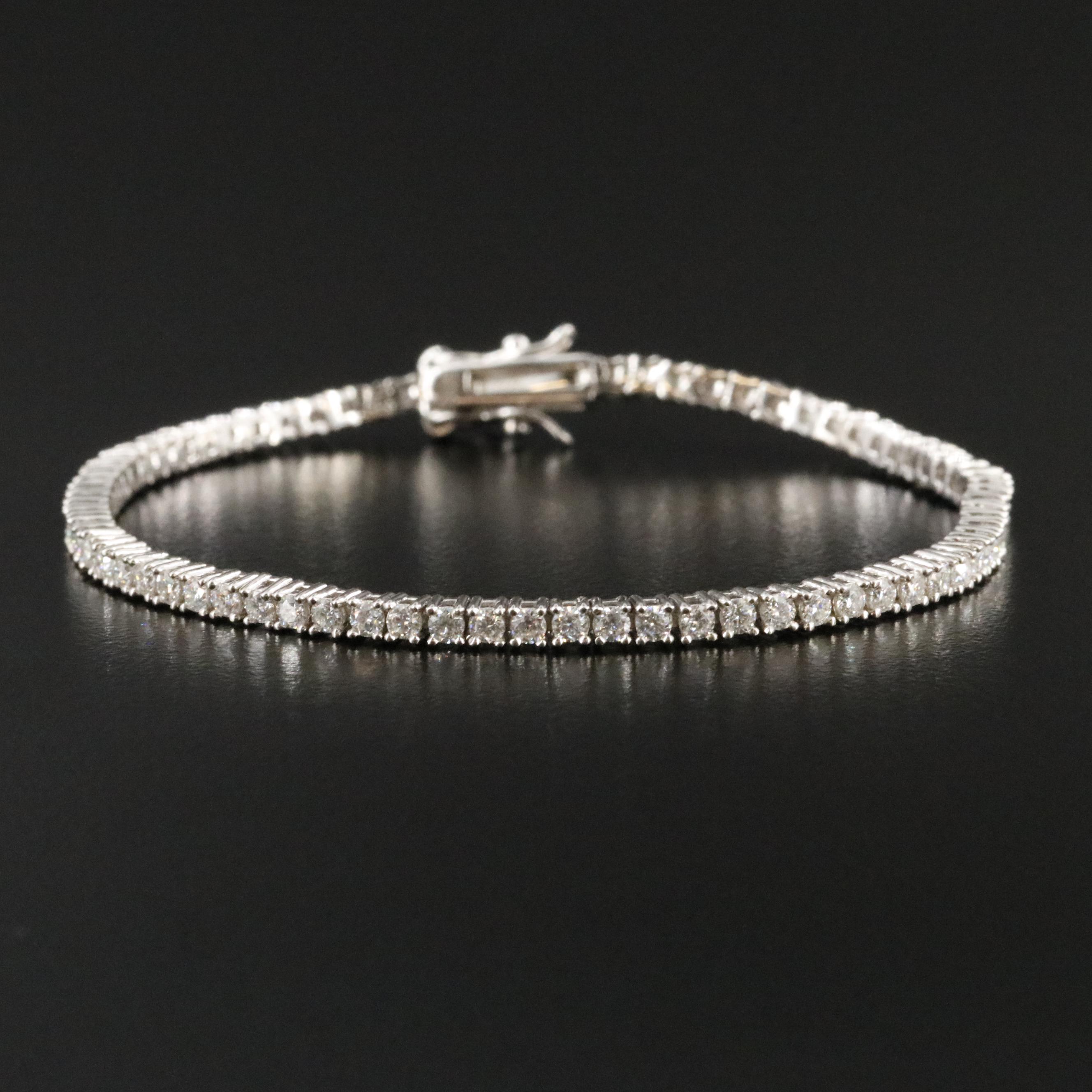 Sterling Moissanite Line Bracelet