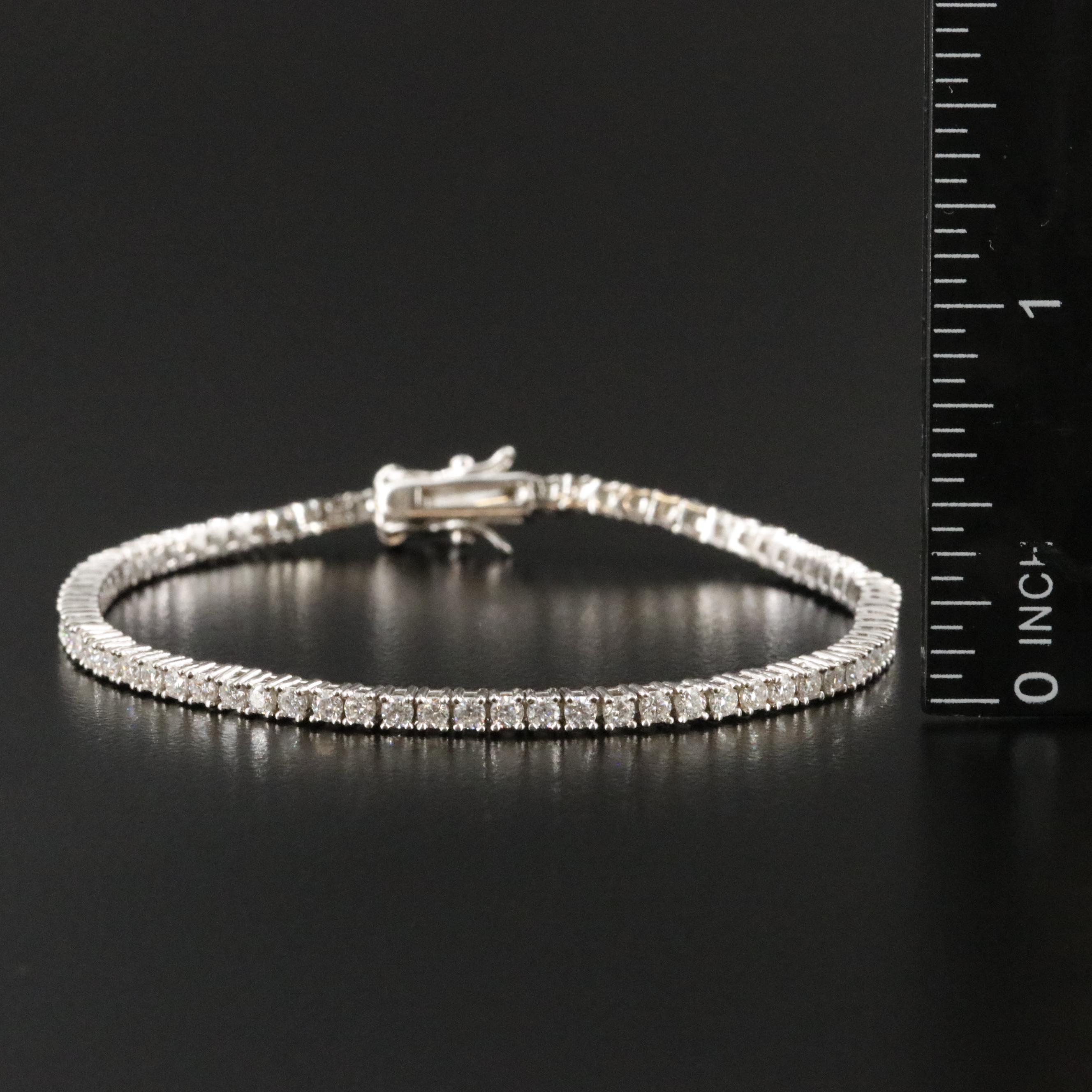 Sterling Moissanite Line Bracelet