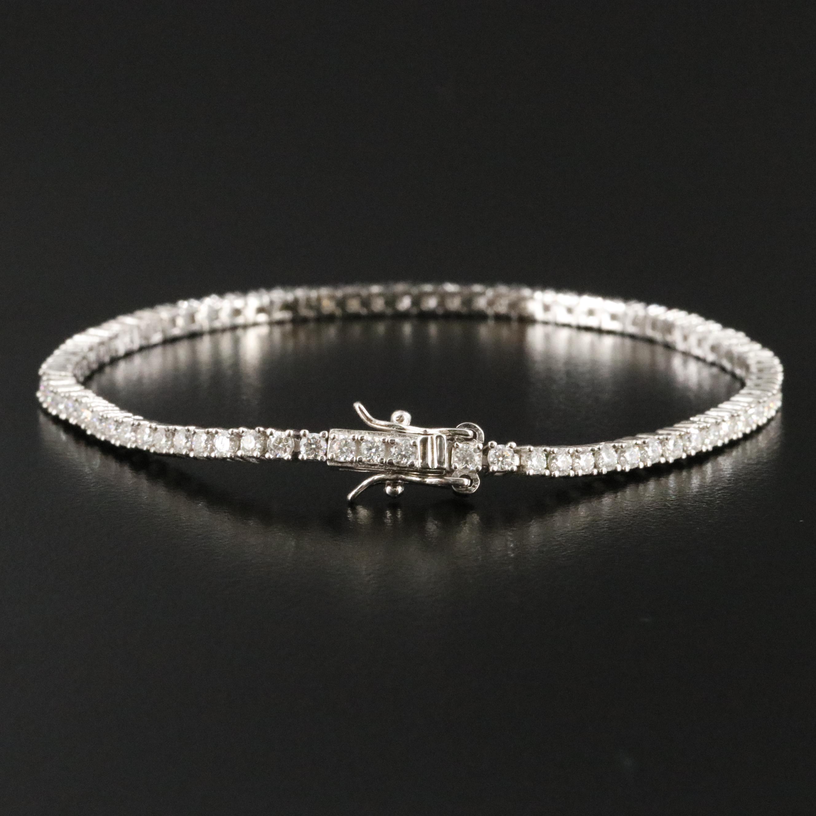 Sterling Moissanite Line Bracelet