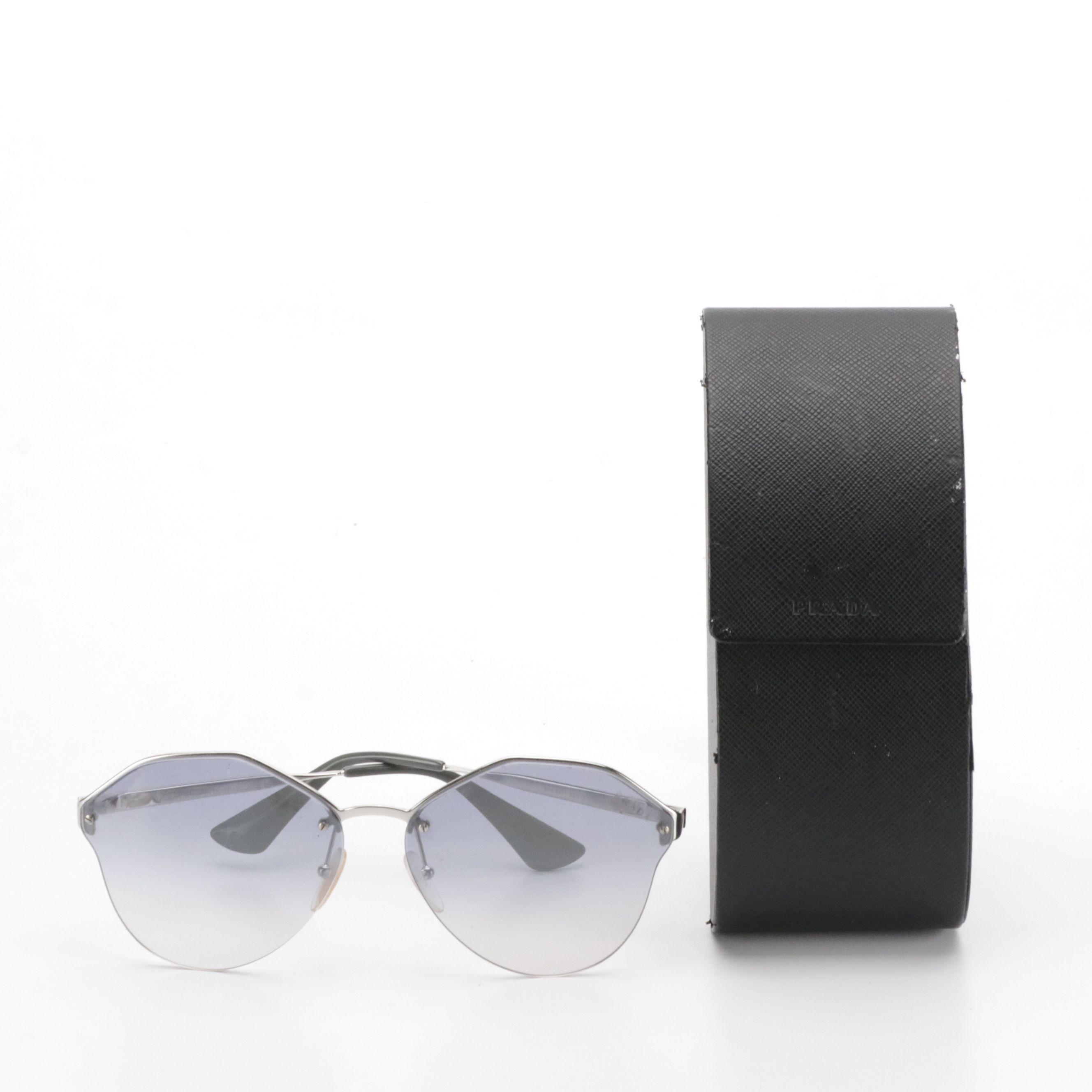 Prada SPR 64T 1BC-5R0 Blue Lens Sunglasses, With Case
