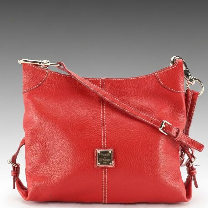Dooney & Bourke Juliette Hobo Crossbody Bag in Red Pebbled Leather