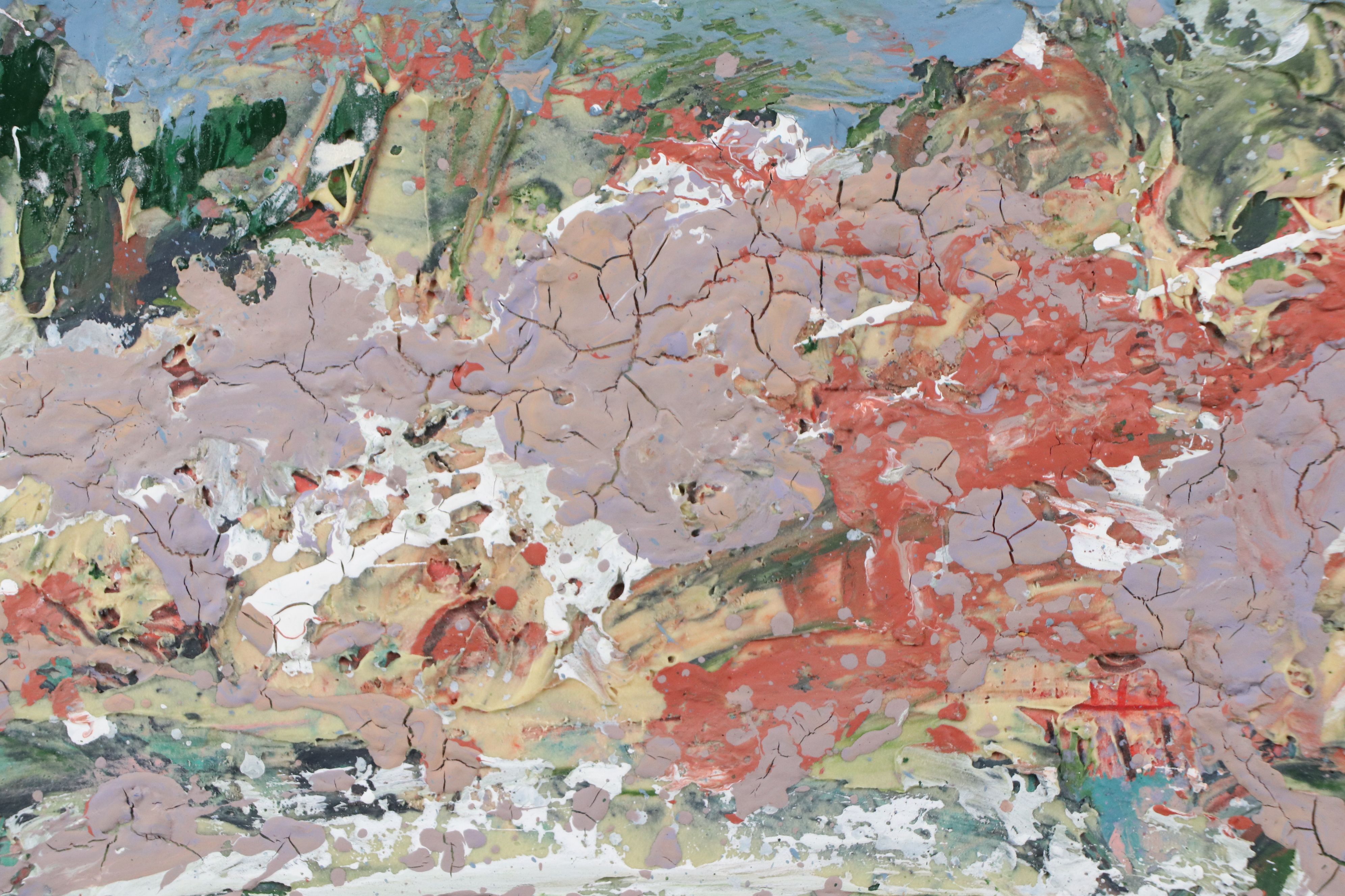 Harry Hilson Abstract Acrylic Painting "Fruit Landscape," 1980