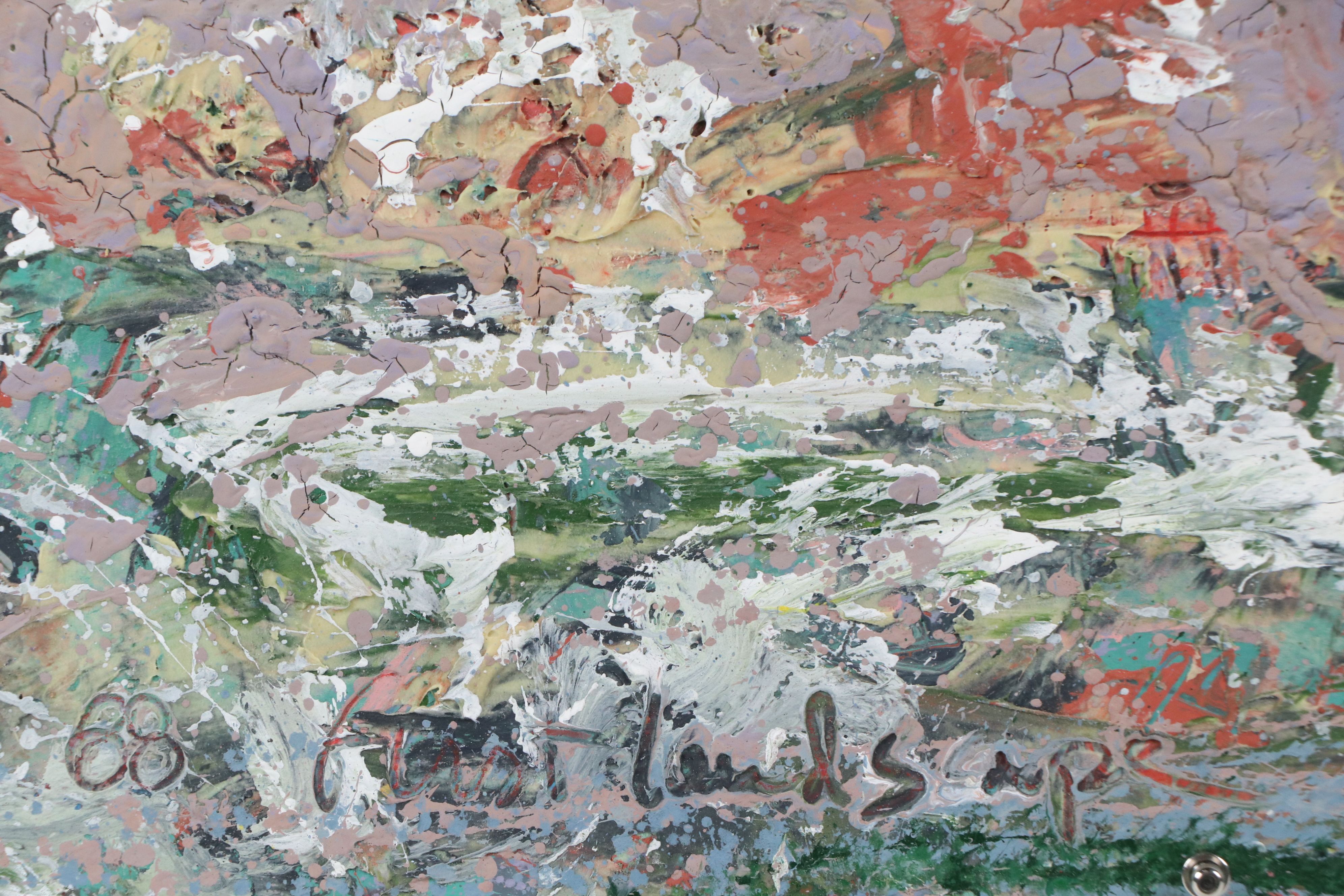 Harry Hilson Abstract Acrylic Painting "Fruit Landscape," 1980