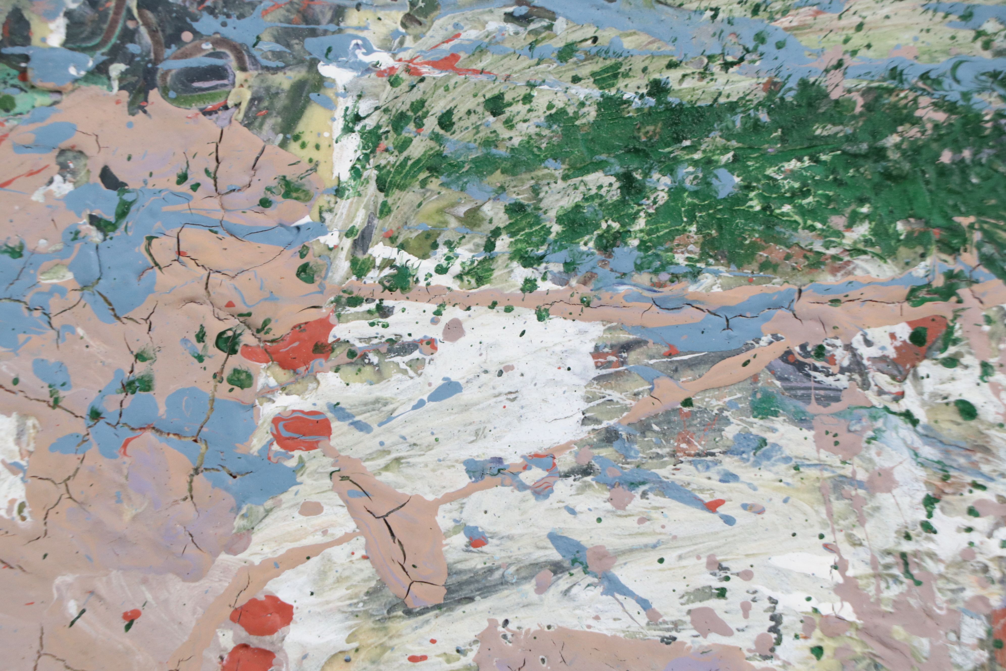 Harry Hilson Abstract Acrylic Painting "Fruit Landscape," 1980