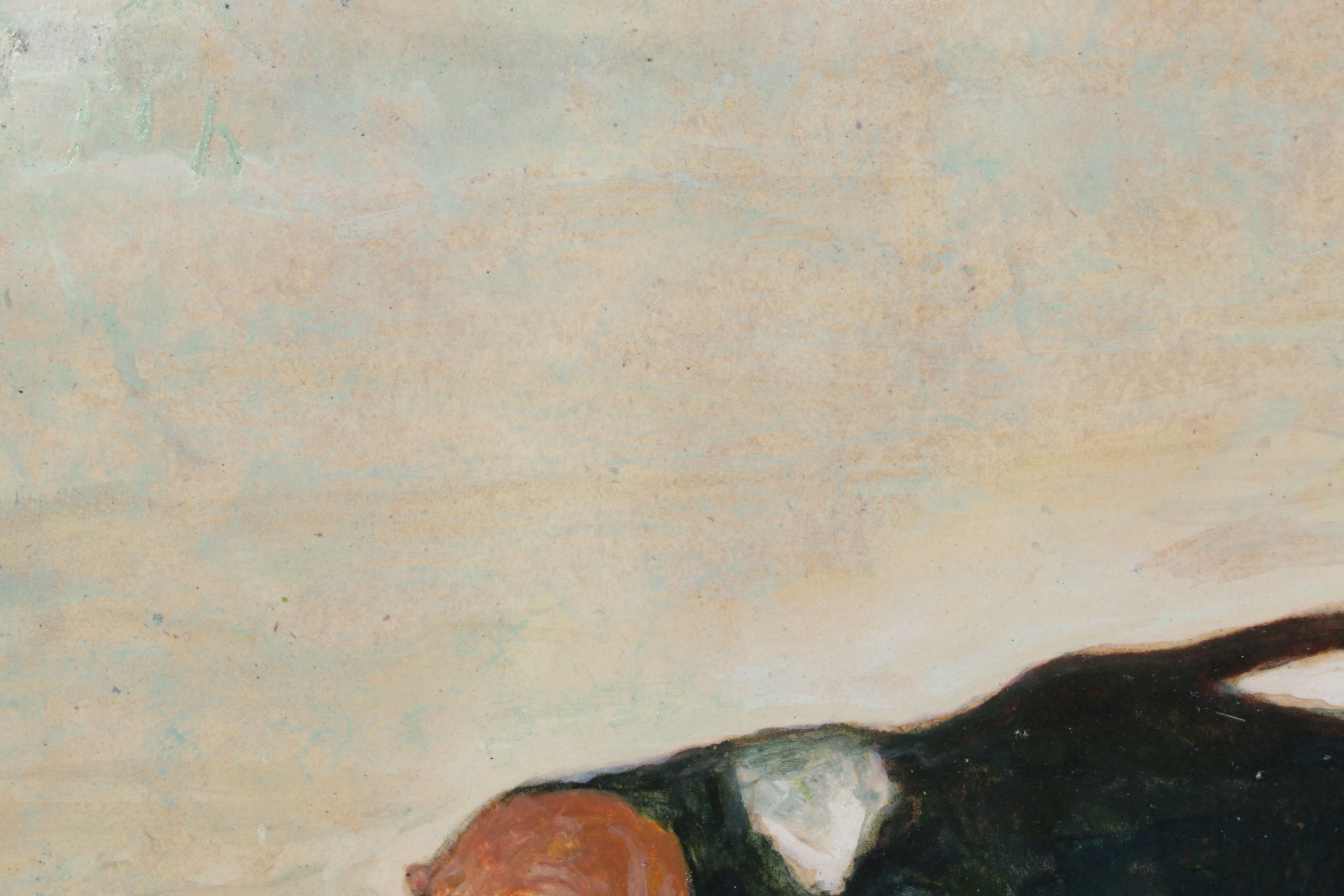 Oil Painting of Beagle and a Fire Hydrant, Late 20th Century