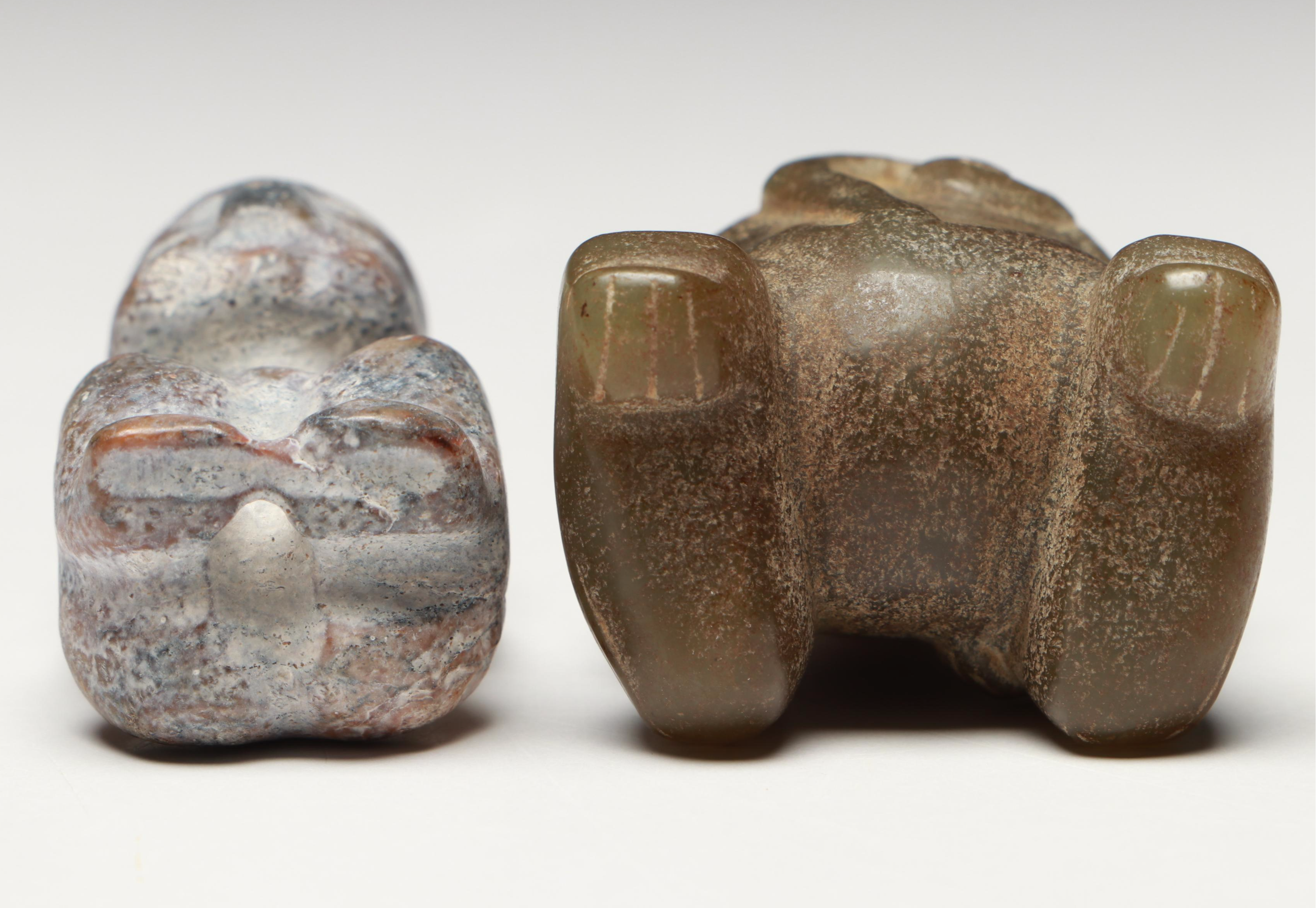 Chinese with Other Carved Serpentine Netsuke, Beads and Pendants