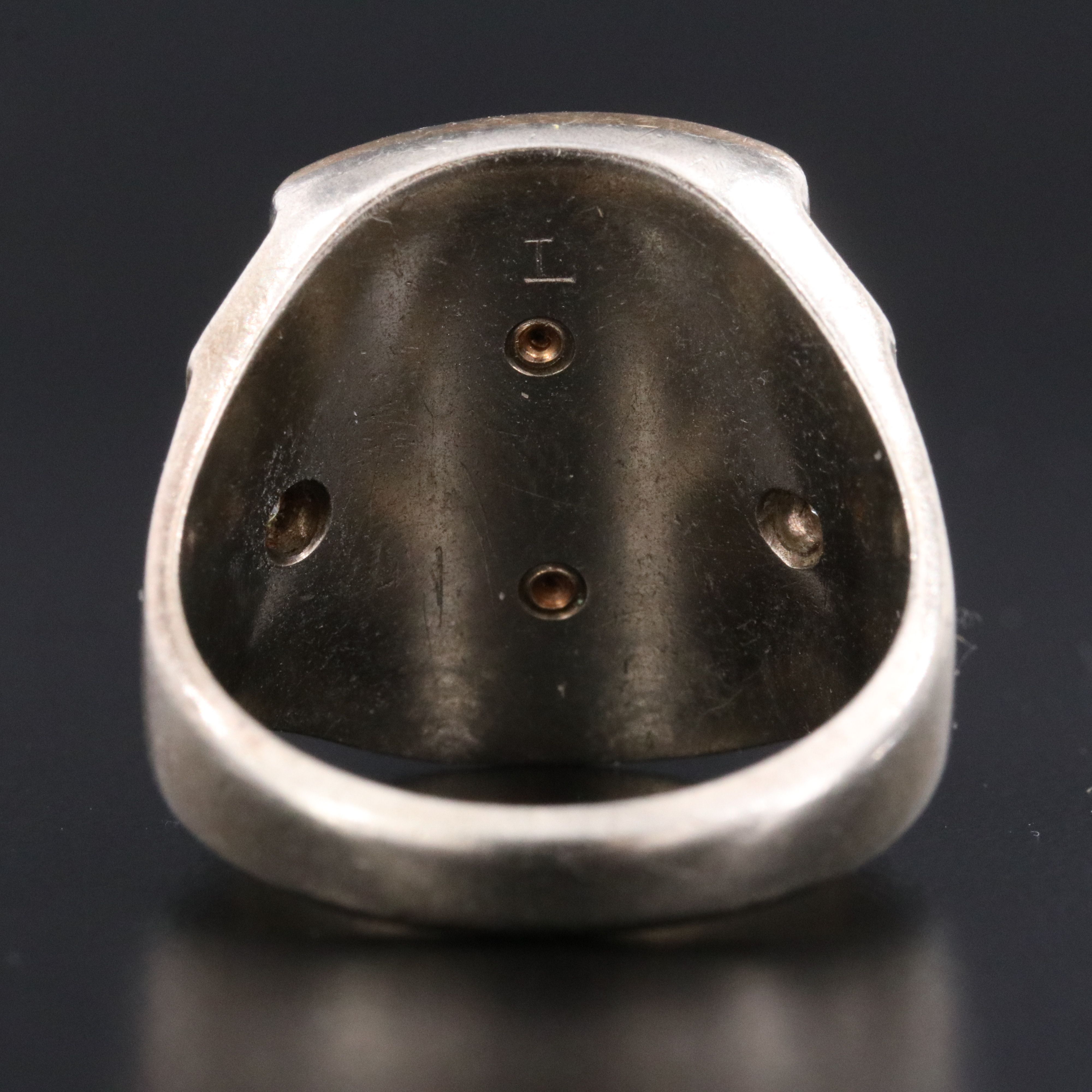 10K Black Onyx and Diamond Monogram Signet Ring