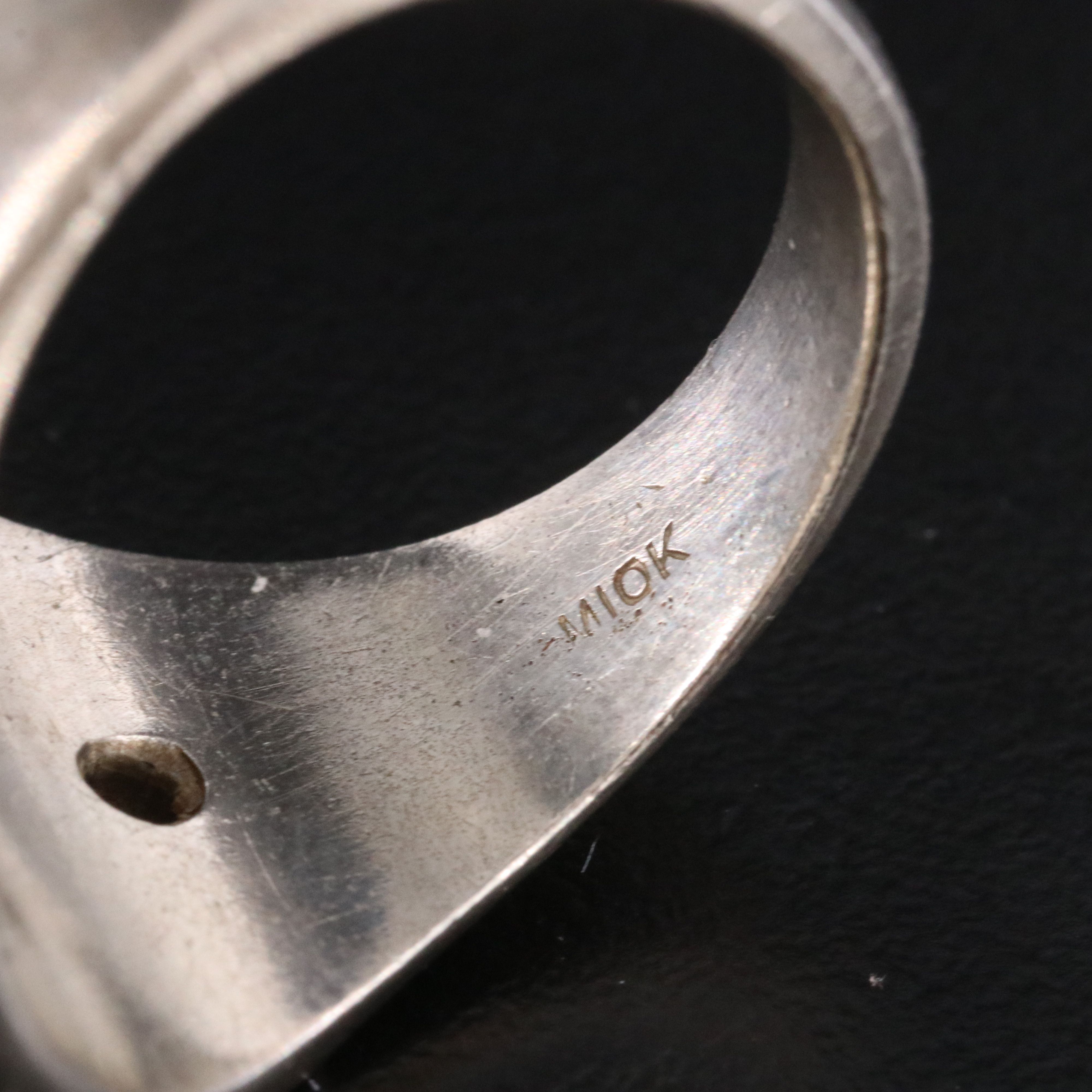 10K Black Onyx and Diamond Monogram Signet Ring