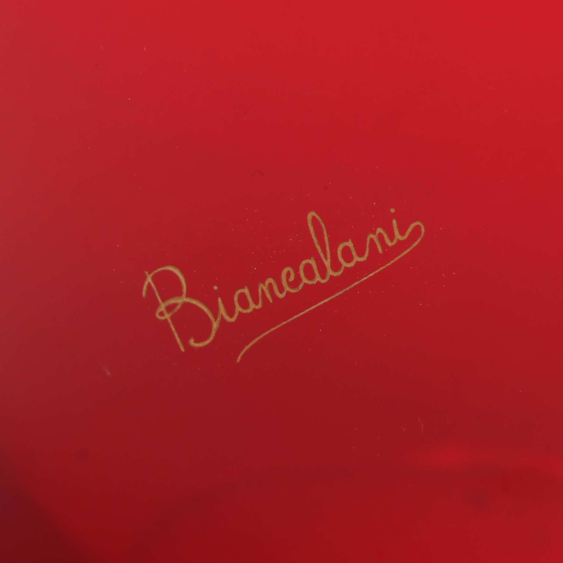 Murano Hand-Painted Floral Ruby Red Glass Vases