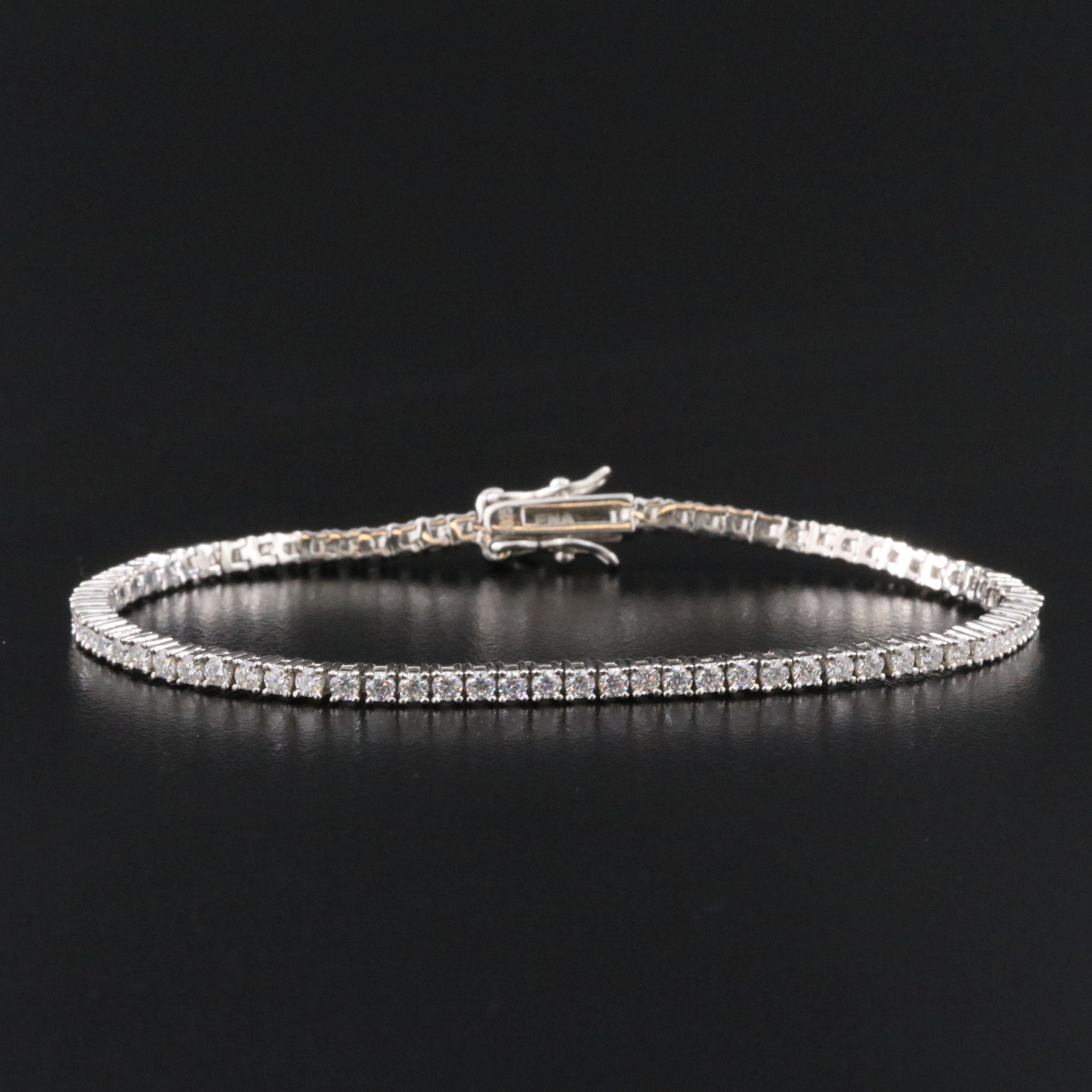 Sterling Moissanite Line Bracelet