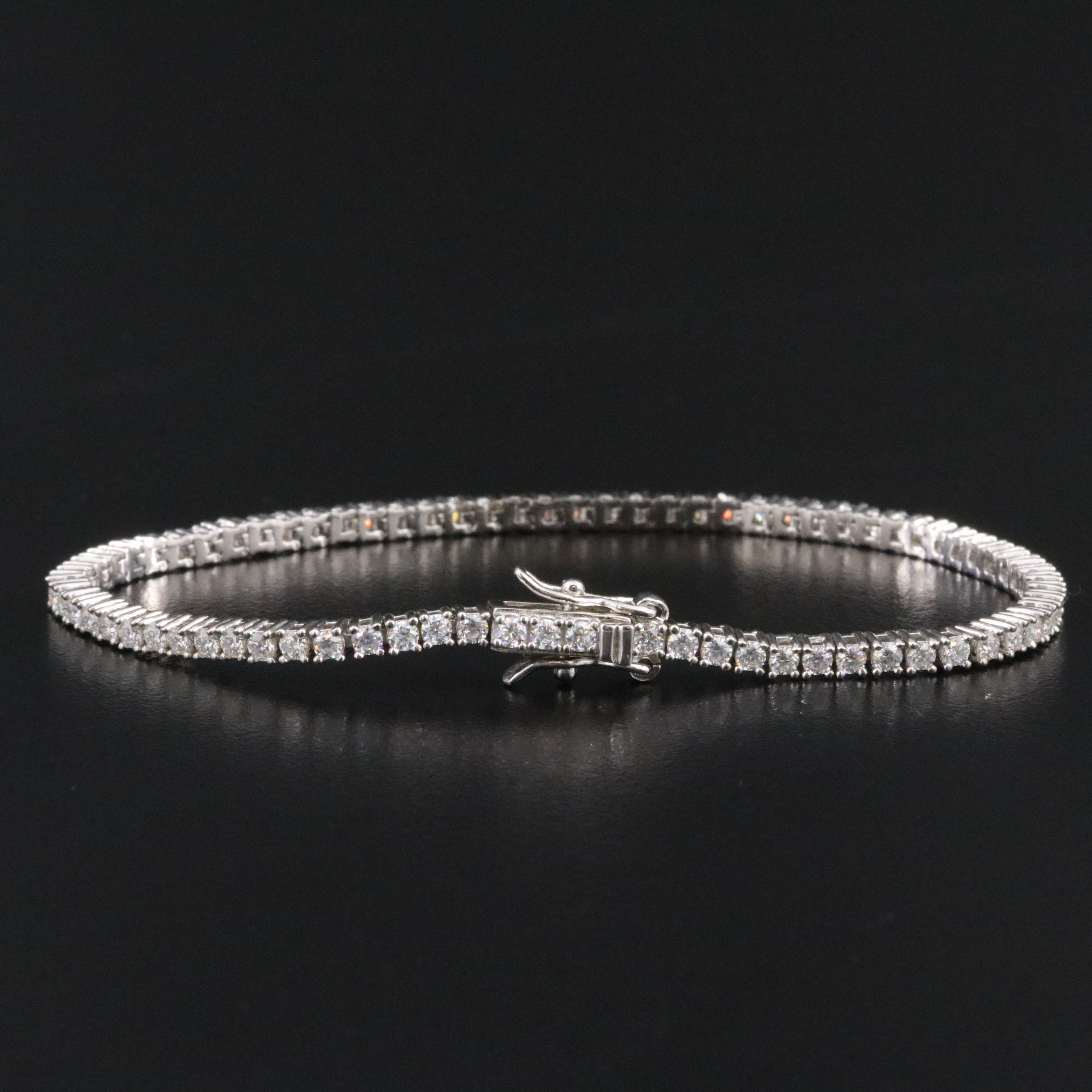Sterling Moissanite Line Bracelet