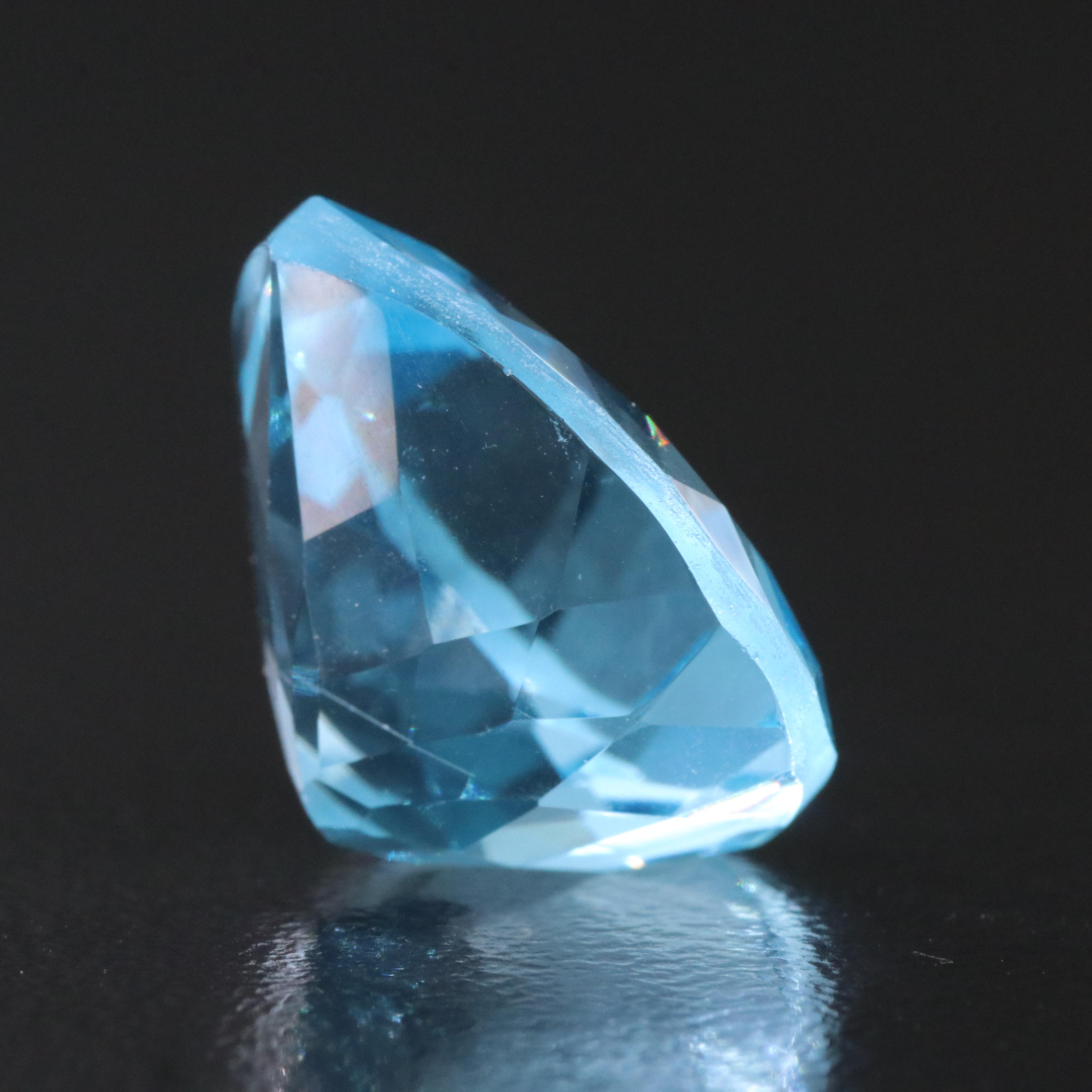 Loose 13.41 CT Swiss Blue Topaz