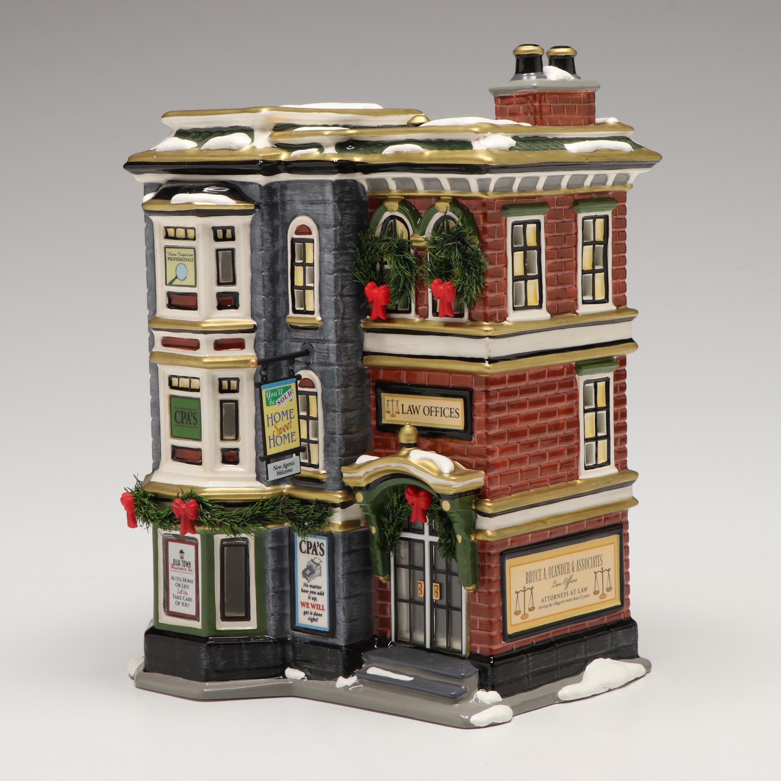 Department 56 "Main Street Office Building" Snow Village Ceramic Decoration