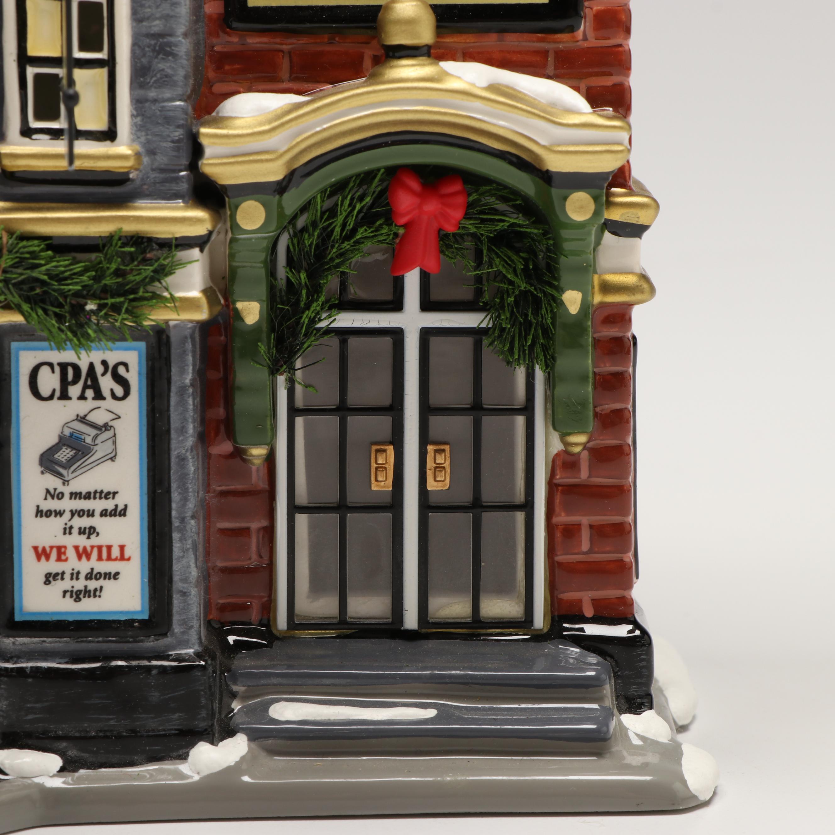 Department 56 "Main Street Office Building" Snow Village Ceramic Decoration