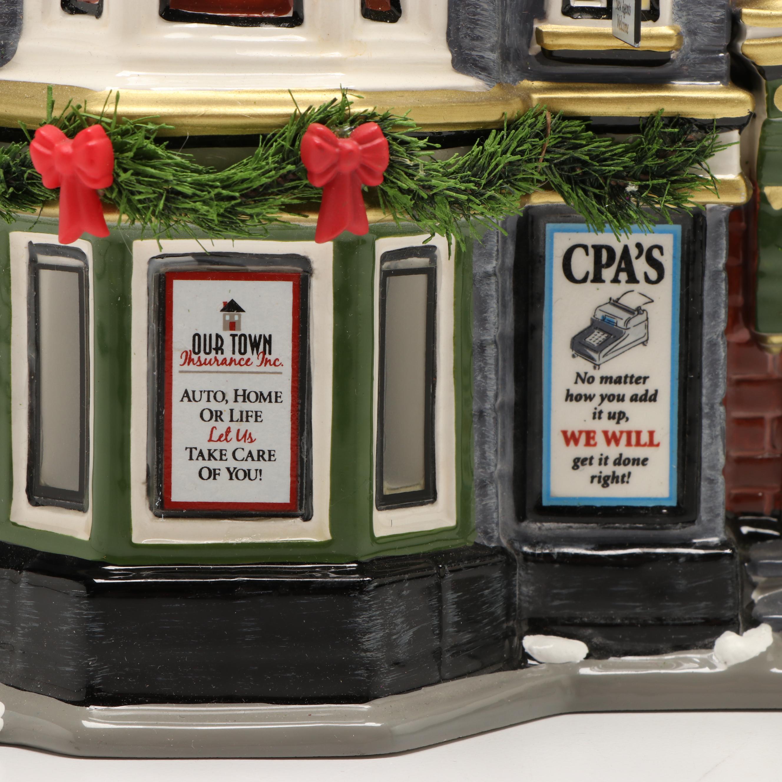 Department 56 "Main Street Office Building" Snow Village Ceramic Decoration