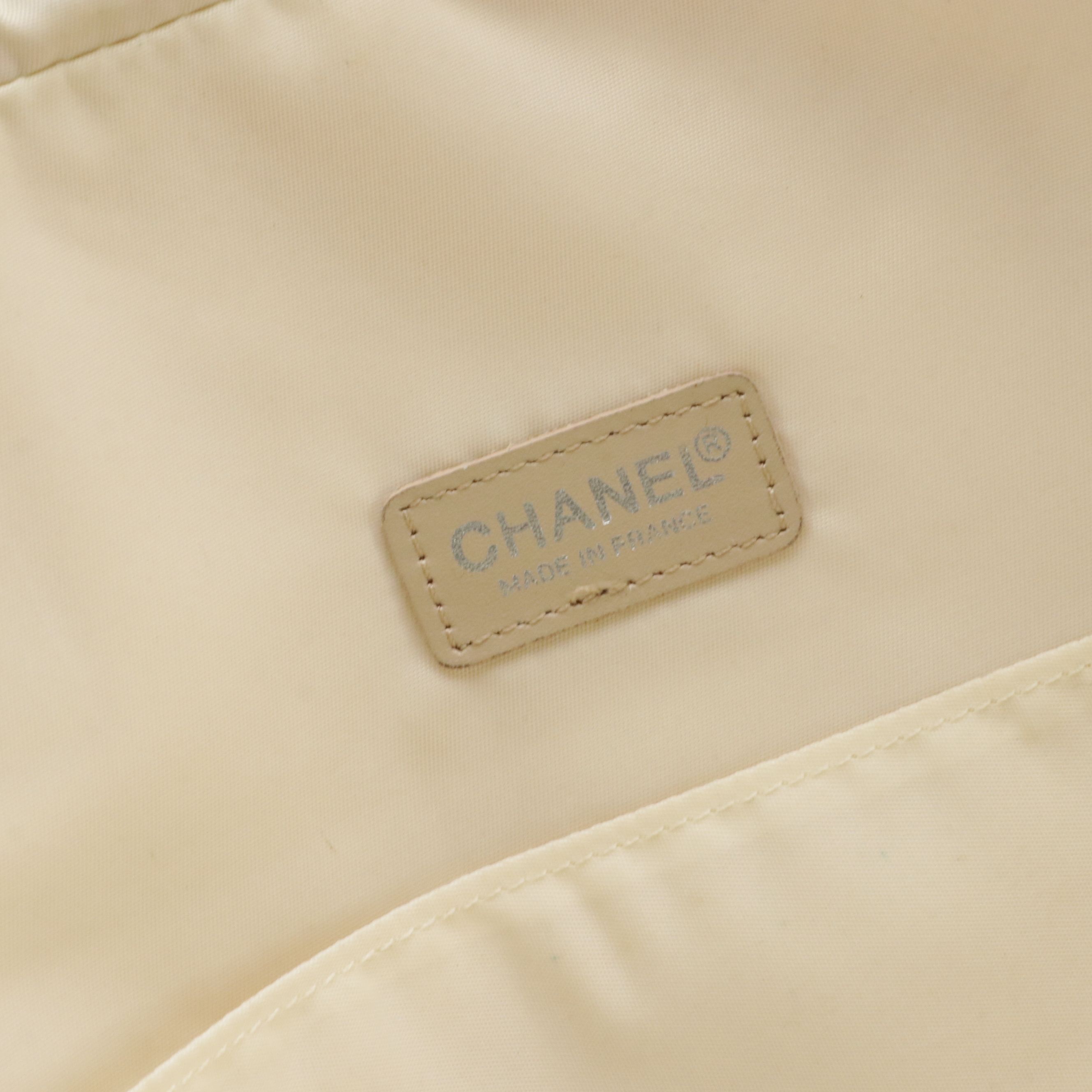 Chanel Travel Ligne Zip-Around Briefcase Bag Beige CC Jacquard with Leather Trim