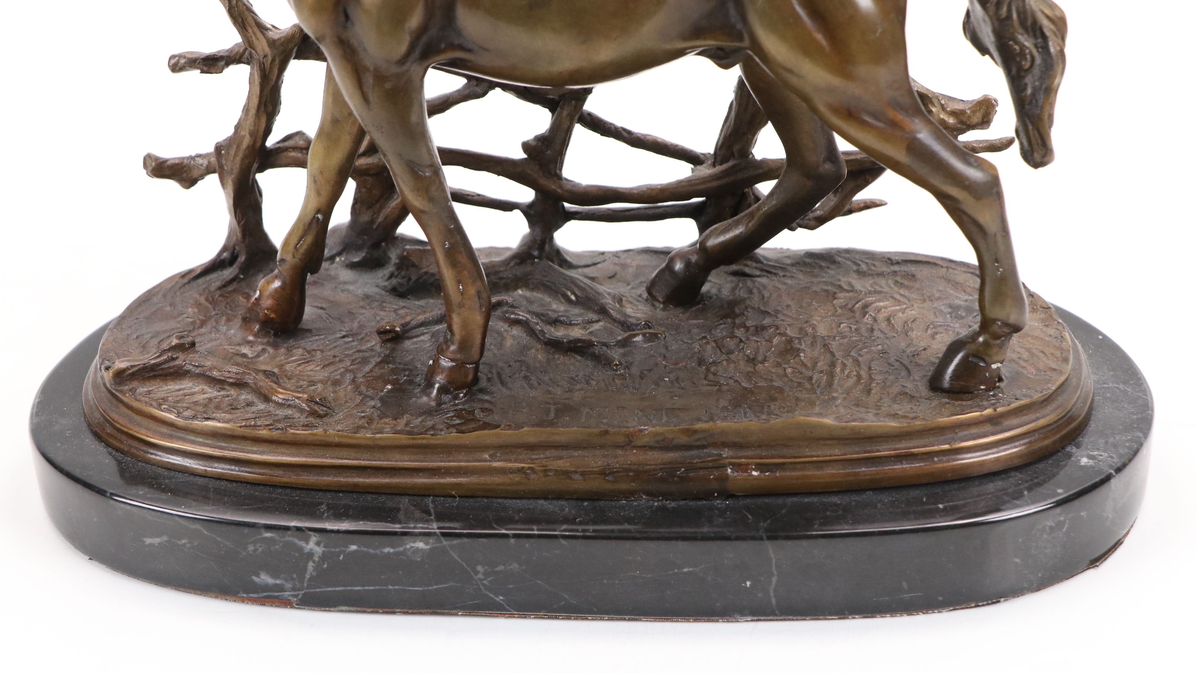 Bronze Sculpture After Pierre-Jules Mêne "Horse at the Fence"
