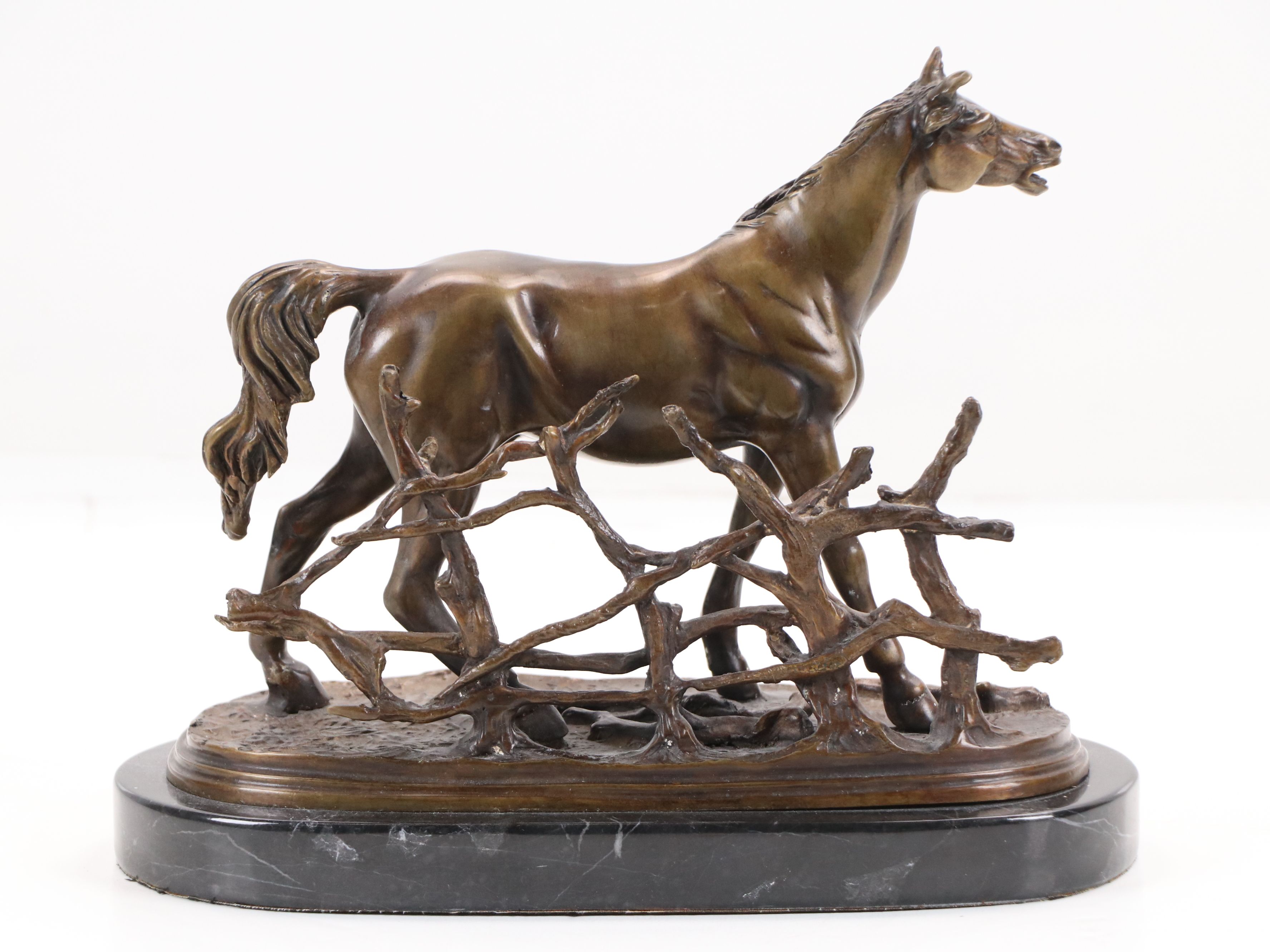 Bronze Sculpture After Pierre-Jules Mêne "Horse at the Fence"