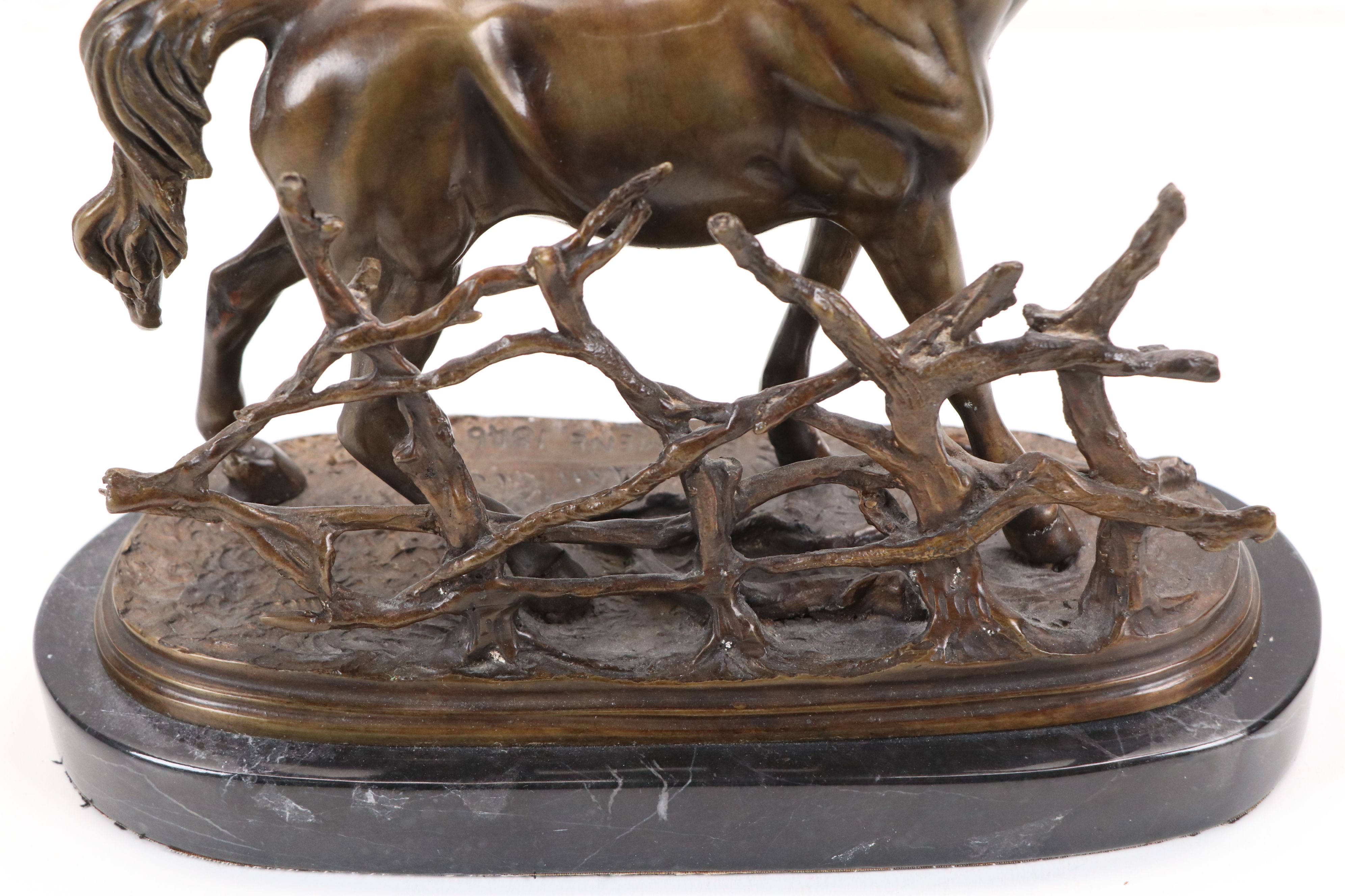Bronze Sculpture After Pierre-Jules Mêne "Horse at the Fence"
