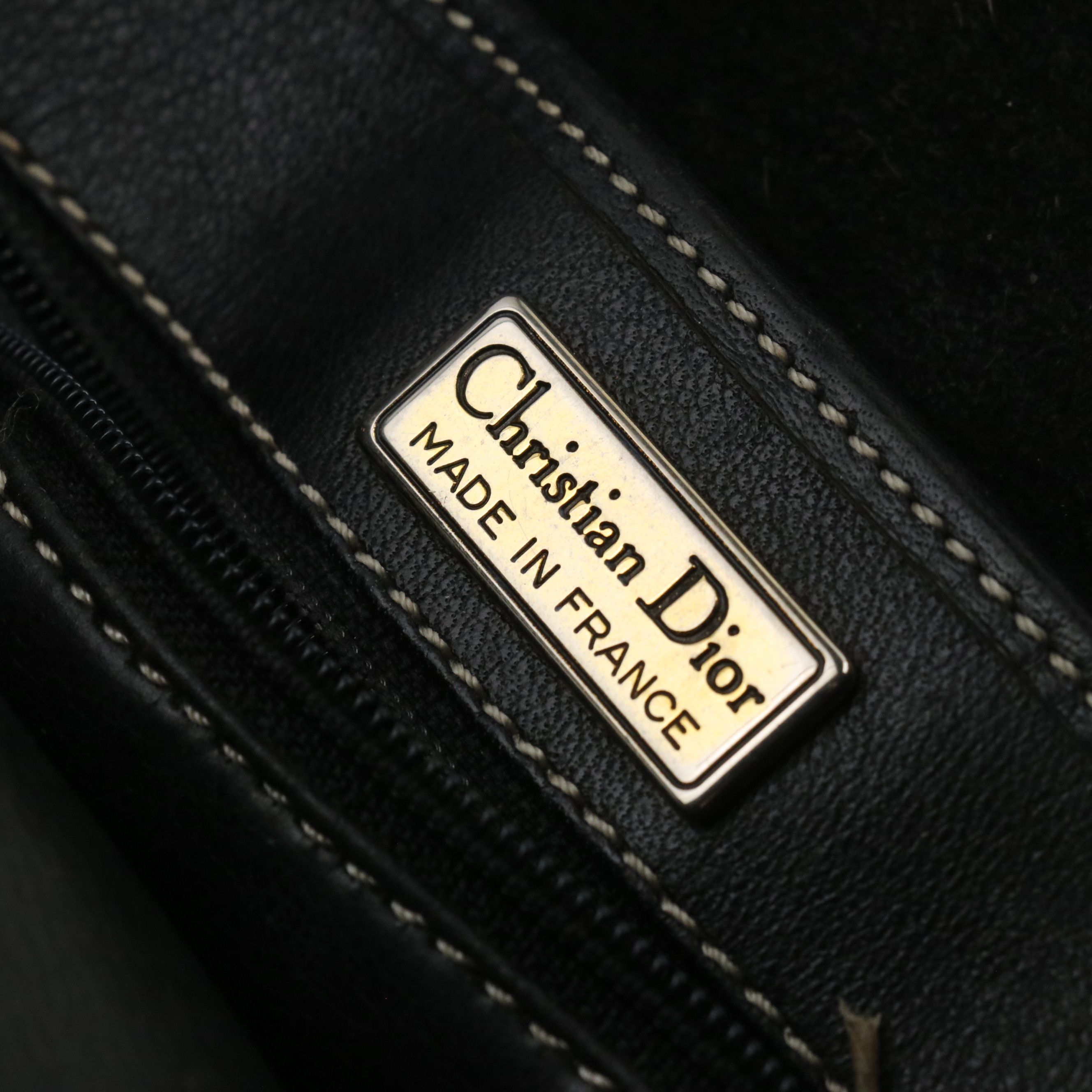 Christian Dior Black Leather Tote Bag