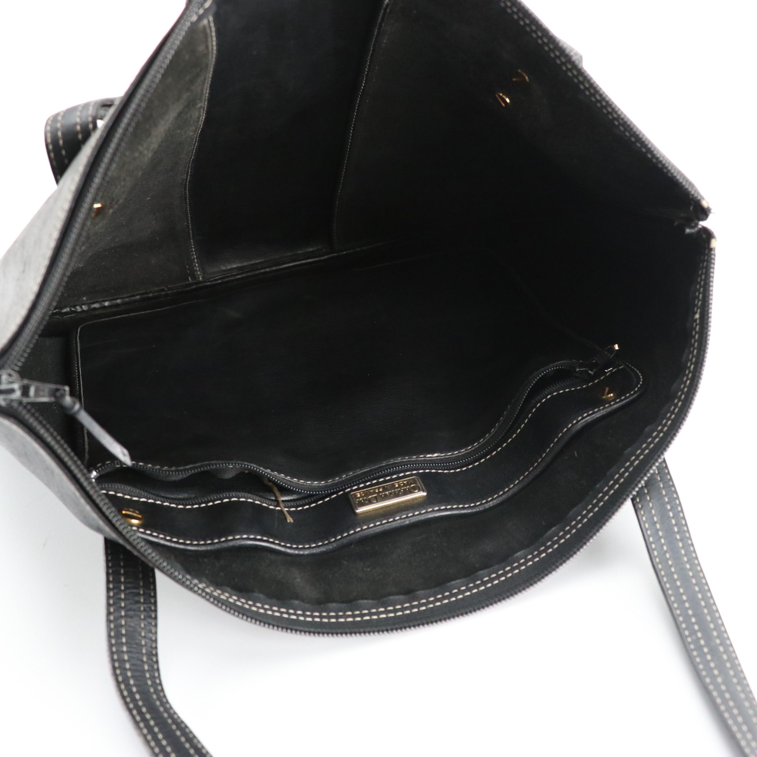 Christian Dior Black Leather Tote Bag