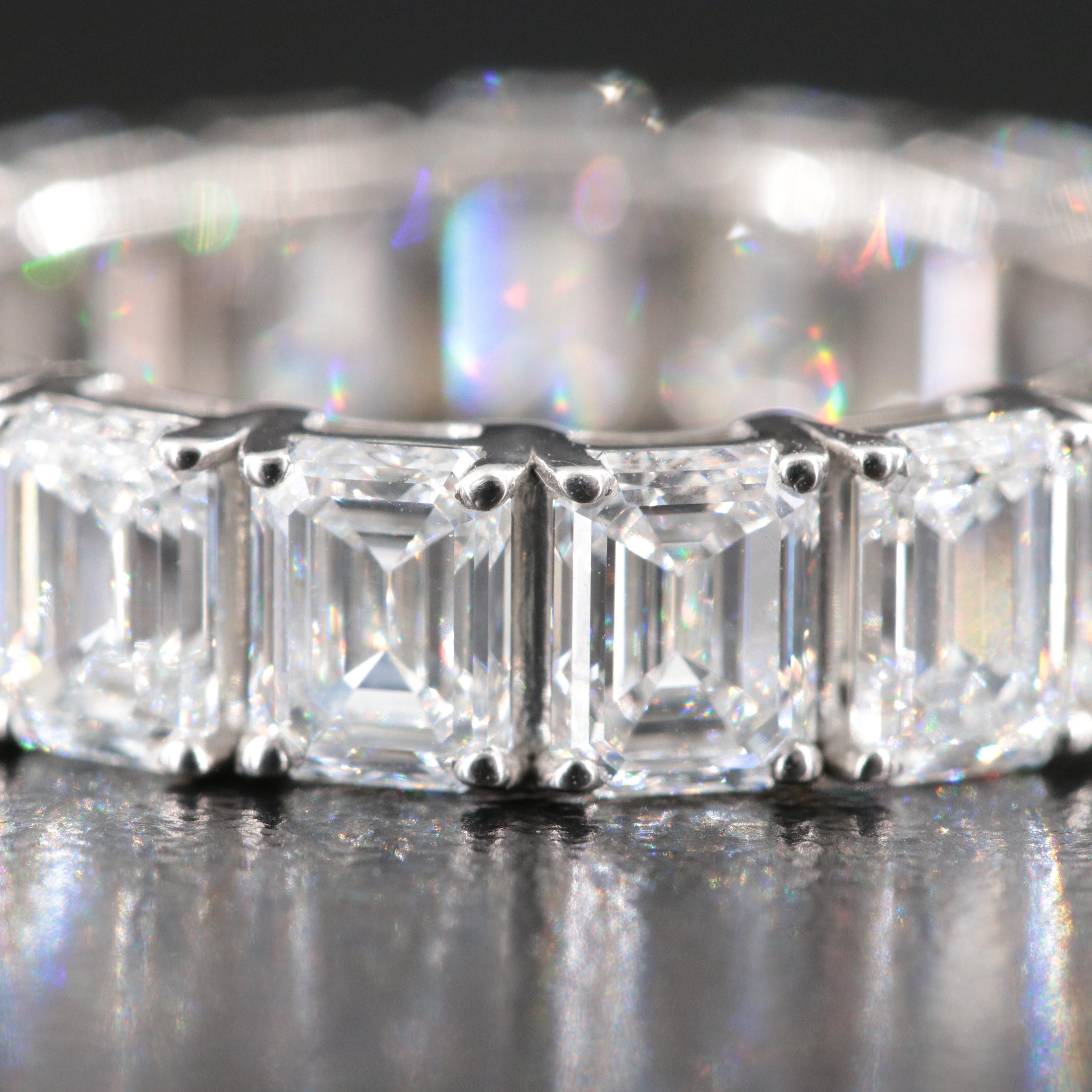 Platinum 6.80 CTW Diamond Eternity Band with GIA Reports