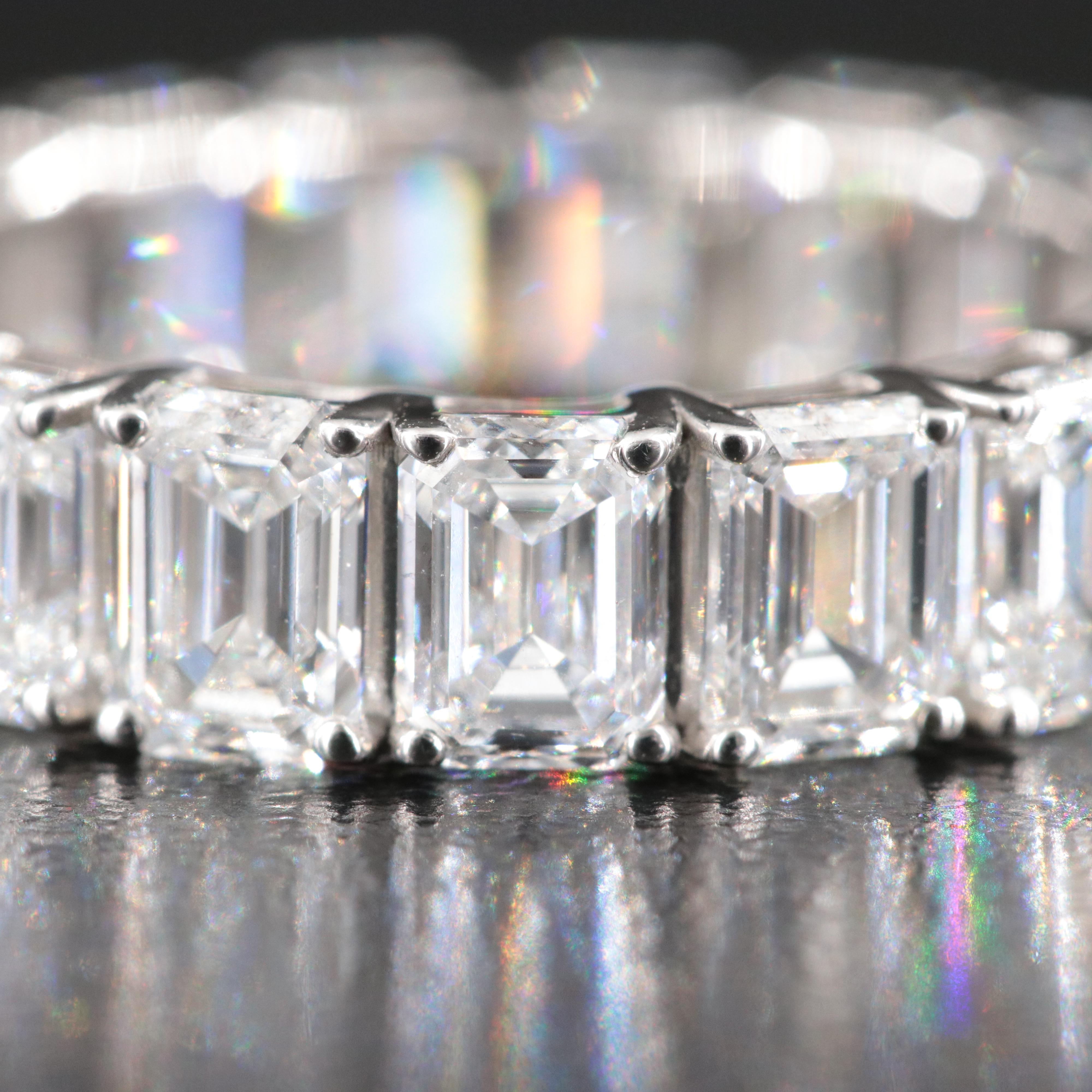 Platinum 6.80 CTW Diamond Eternity Band with GIA Reports