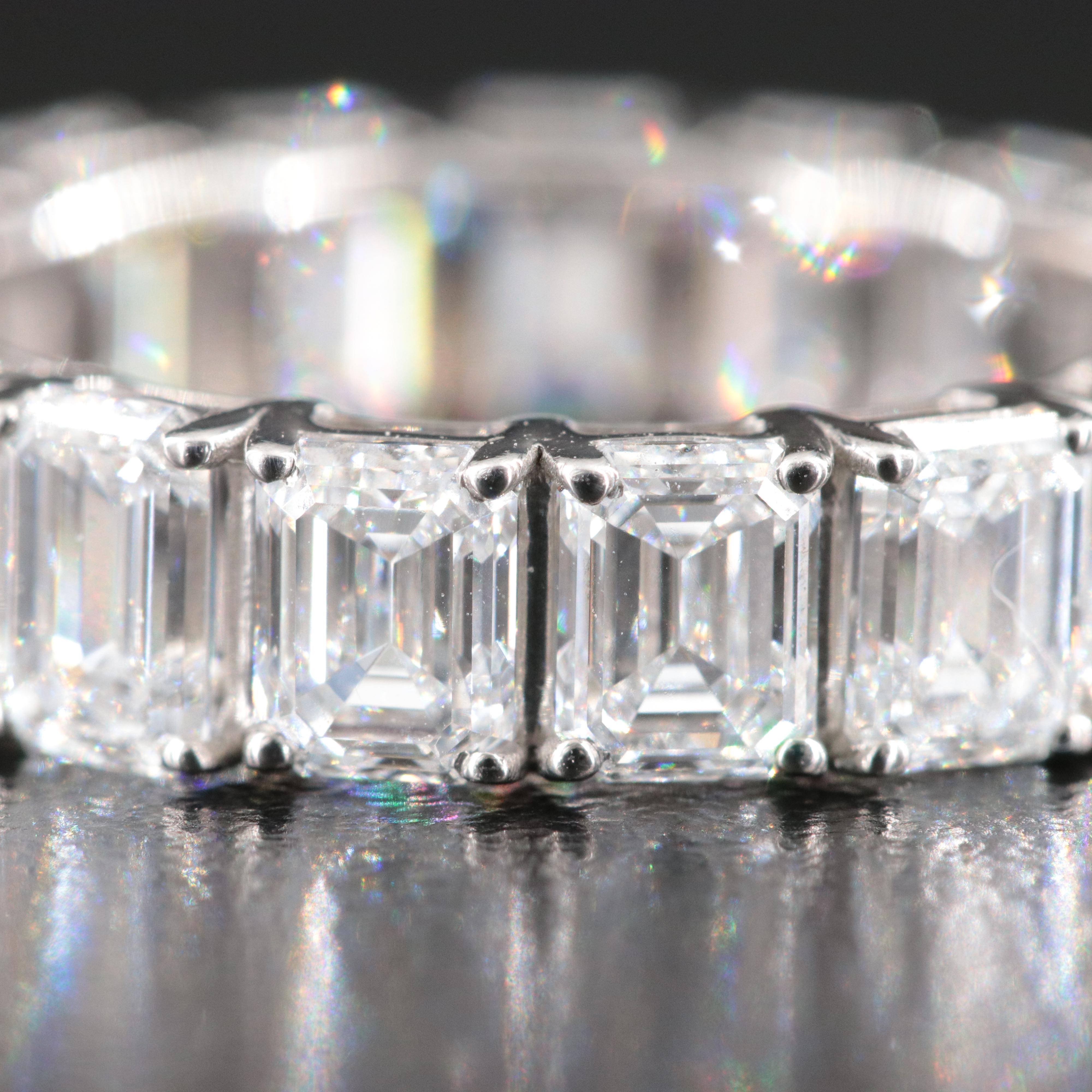 Platinum 6.80 CTW Diamond Eternity Band with GIA Reports