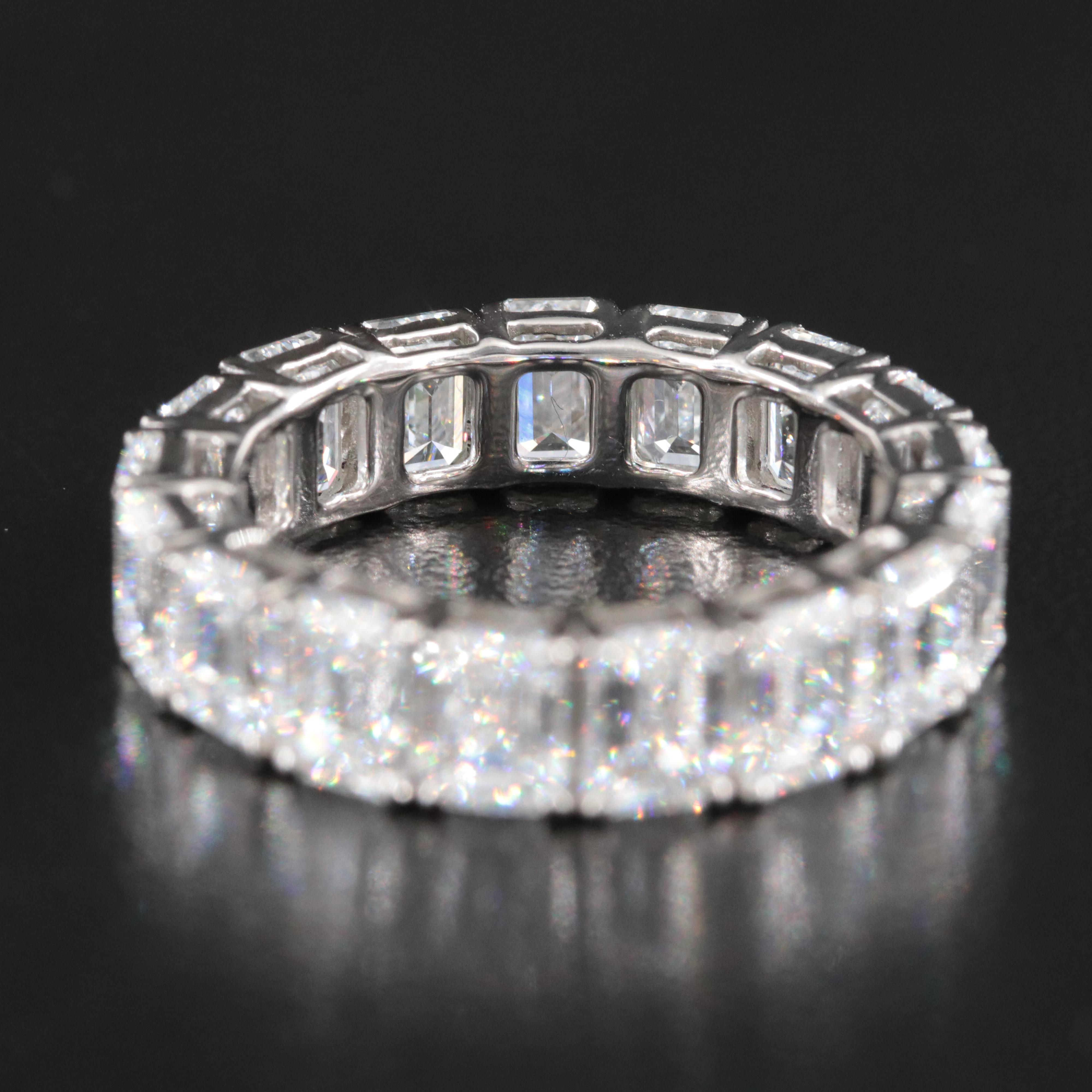 Platinum 6.80 CTW Diamond Eternity Band with GIA Reports