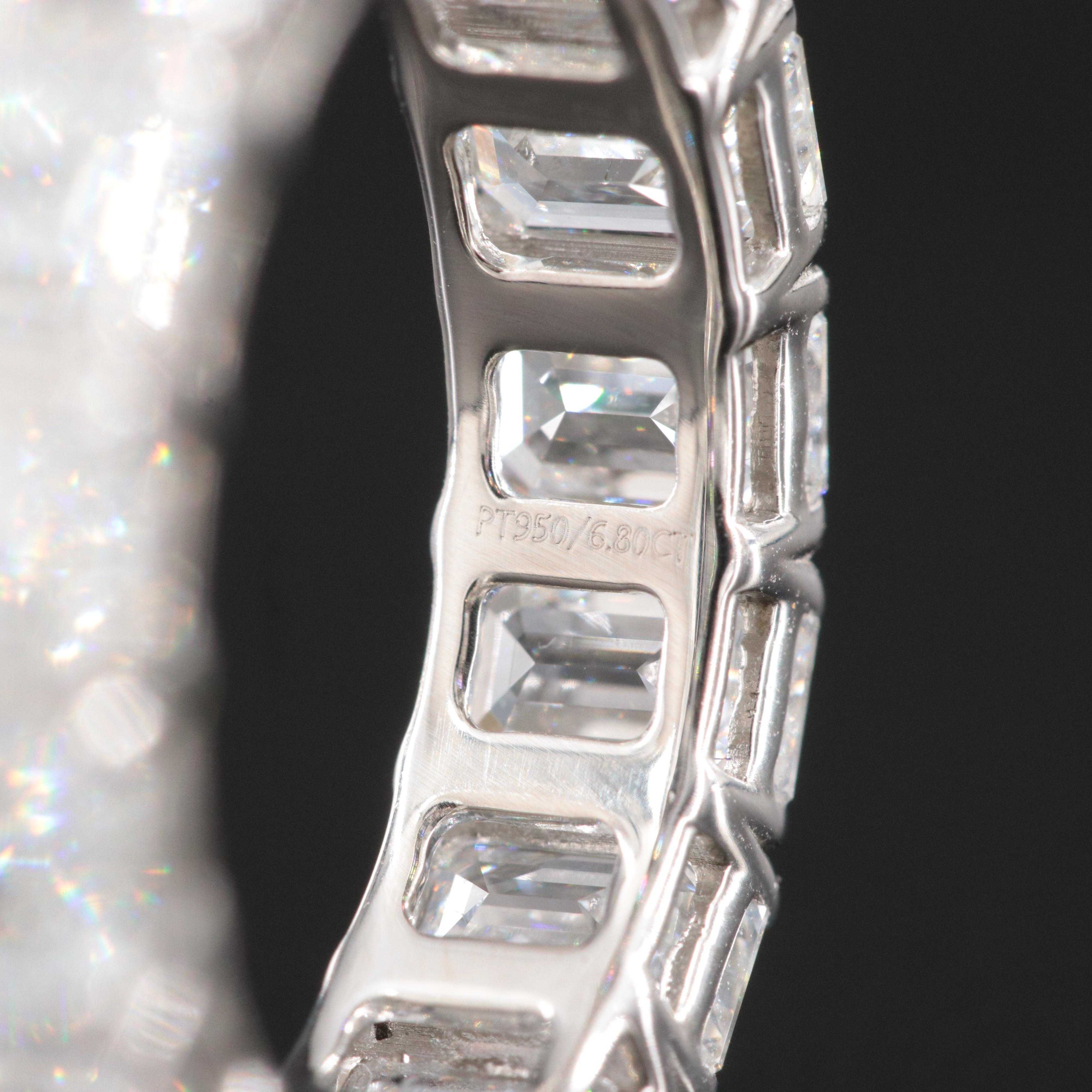 Platinum 6.80 CTW Diamond Eternity Band with GIA Reports