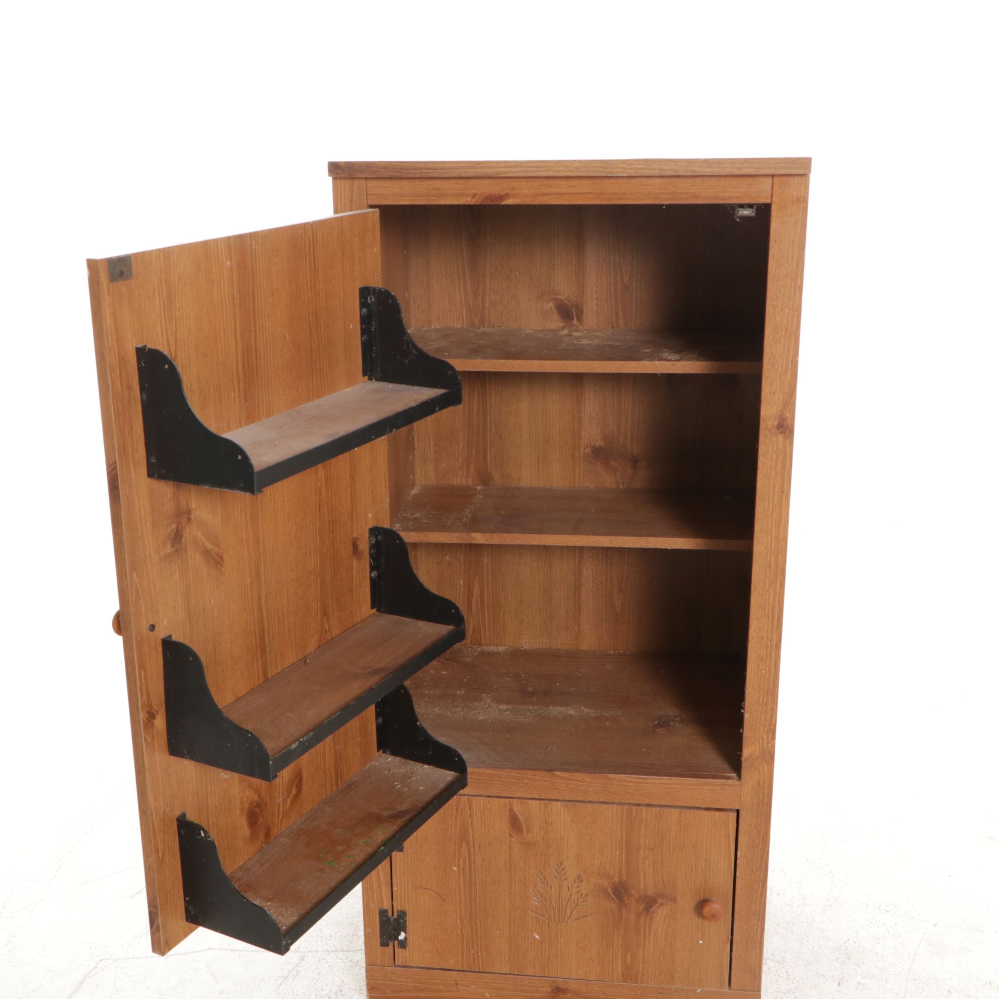 Woodgrain Finished Kitchen Storage Cabinet, Late 20th Century