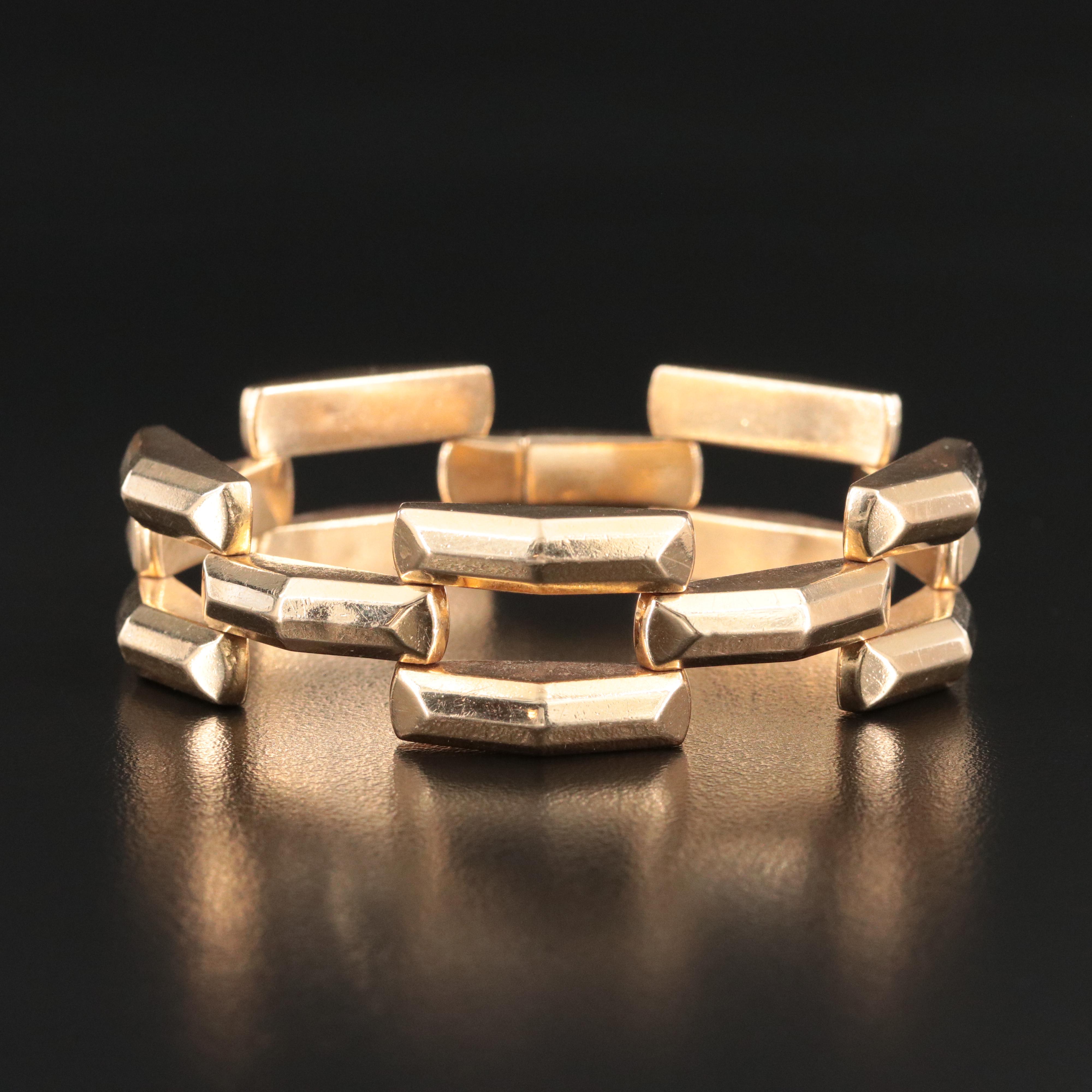 14K Fancy Gate Link Bracelet