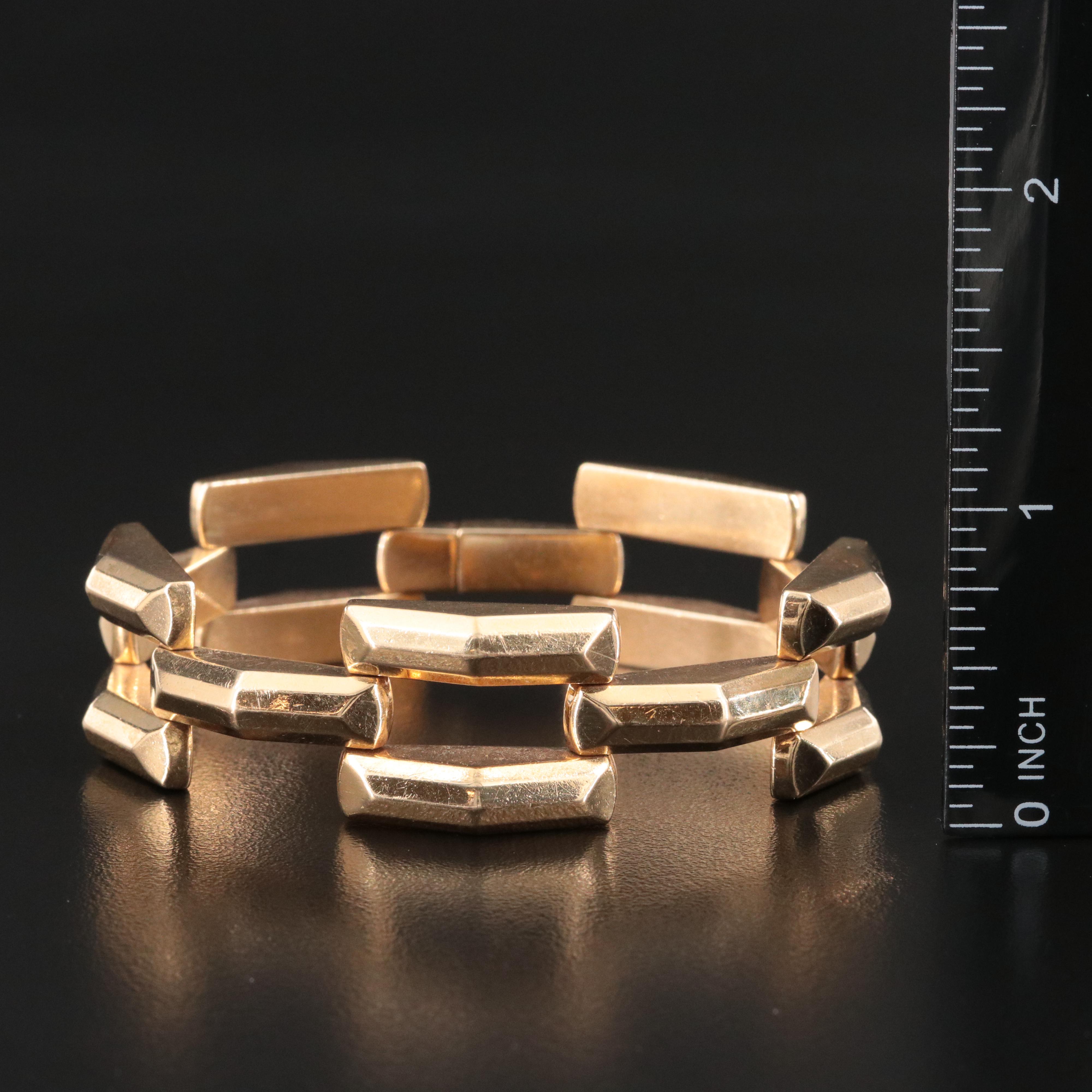 14K Fancy Gate Link Bracelet