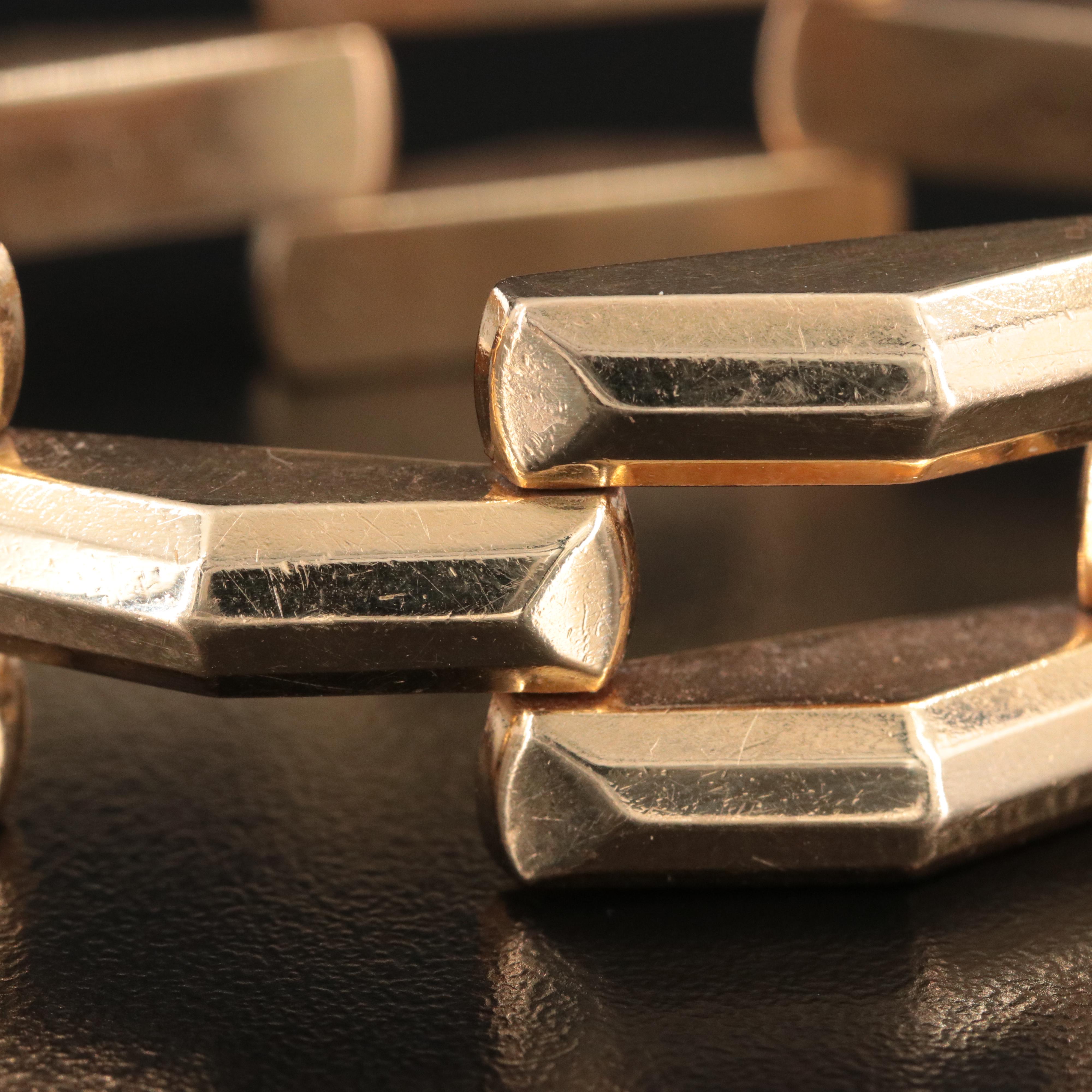 14K Fancy Gate Link Bracelet