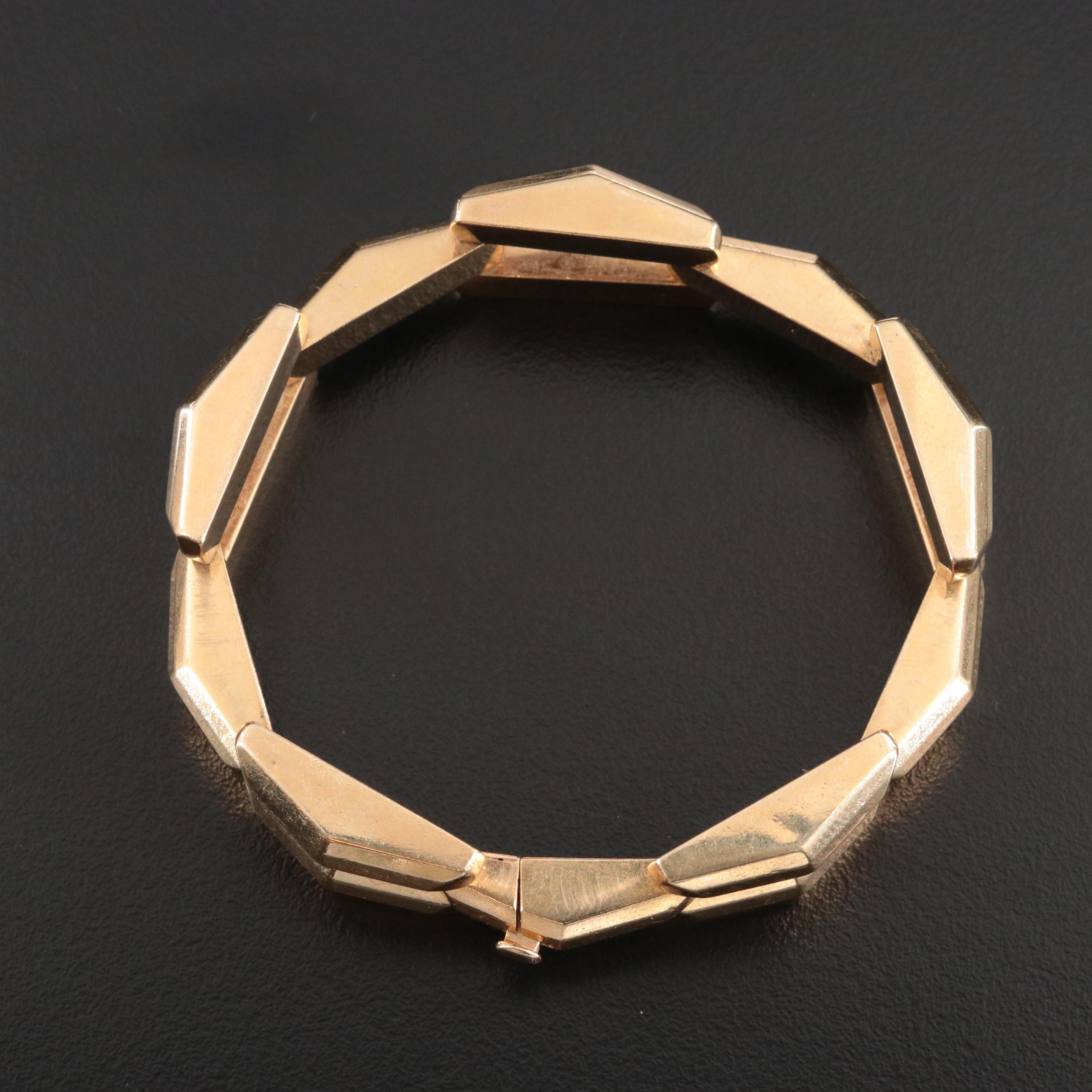 14K Fancy Gate Link Bracelet