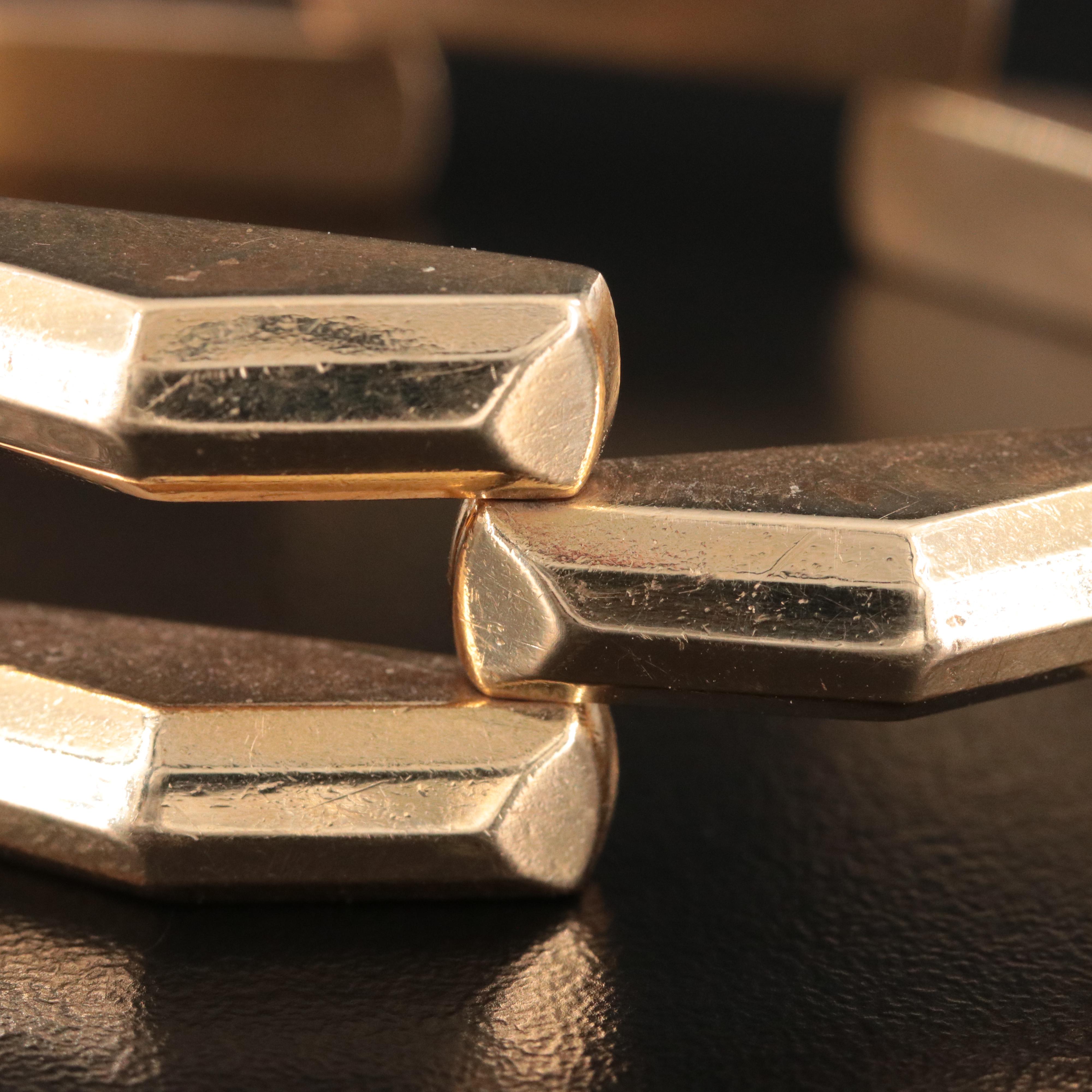 14K Fancy Gate Link Bracelet