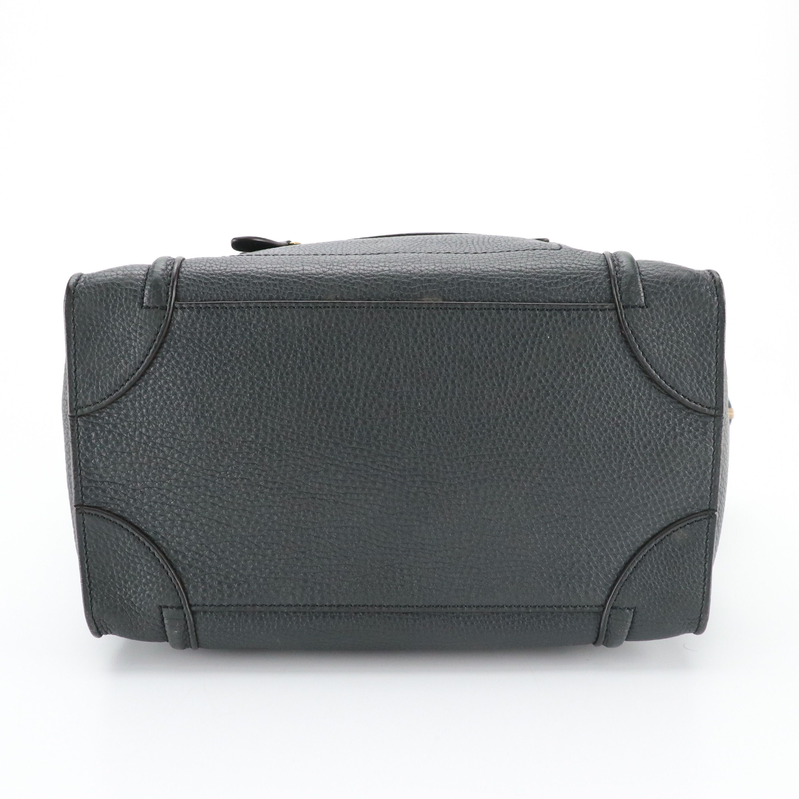Celine Micro Luggage Bag in Grey Drummed Calfskin Leather