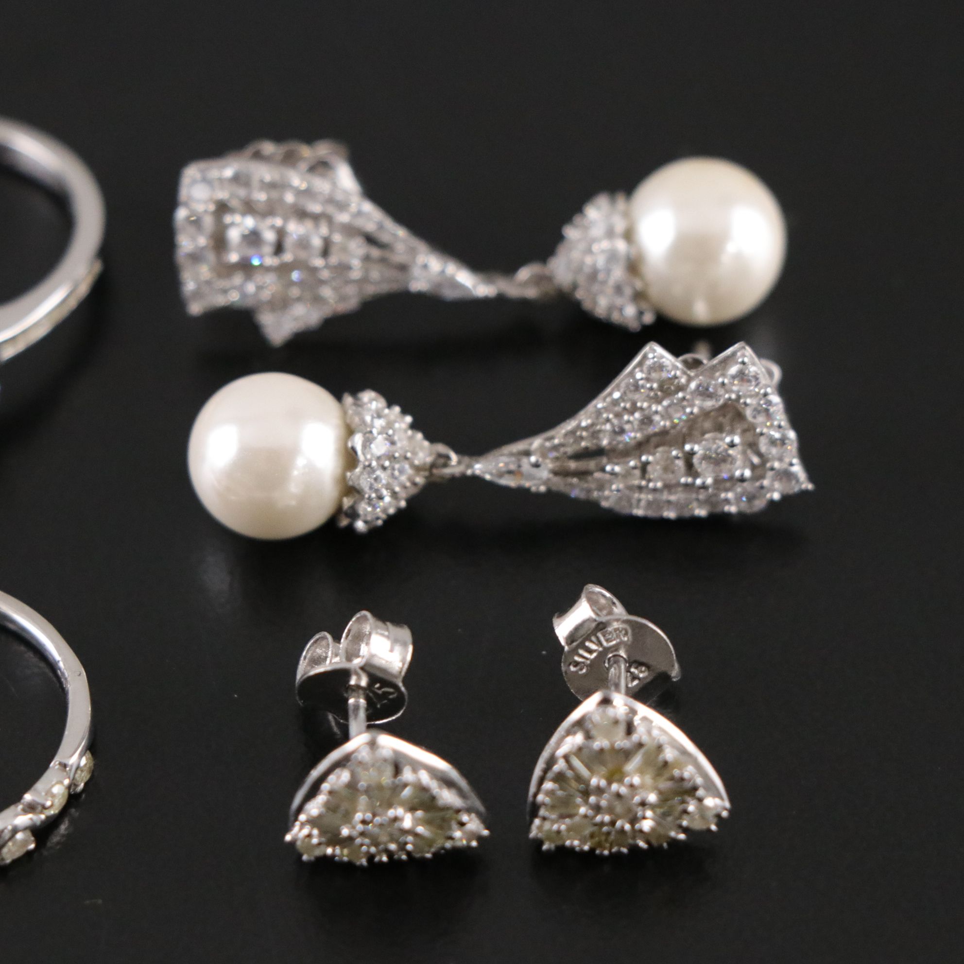 14 Assorted Sterling Silver Rings and Earrings