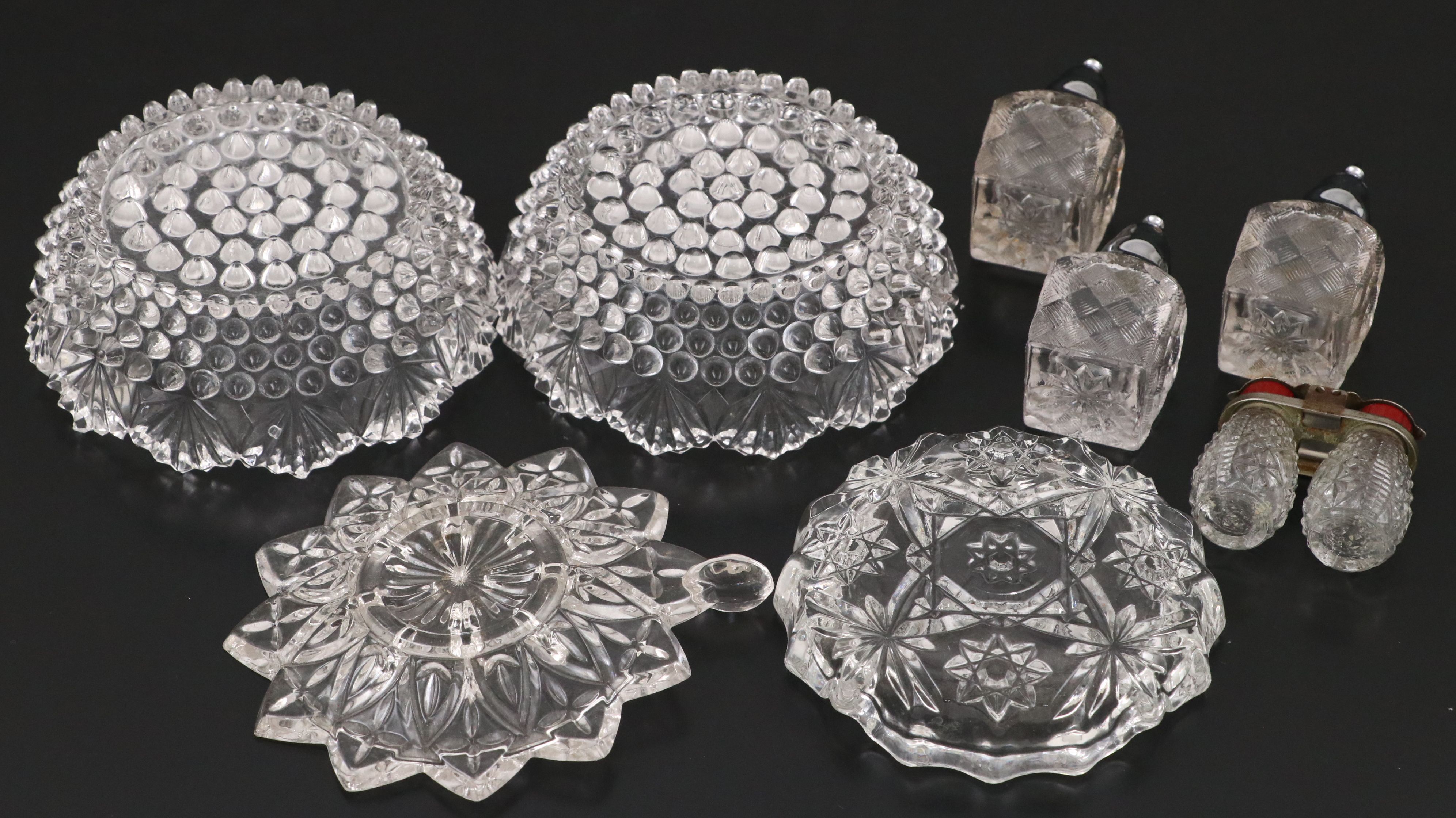 Fenton "Water Lily" Satin Compote with American Brilliant and More Glassware