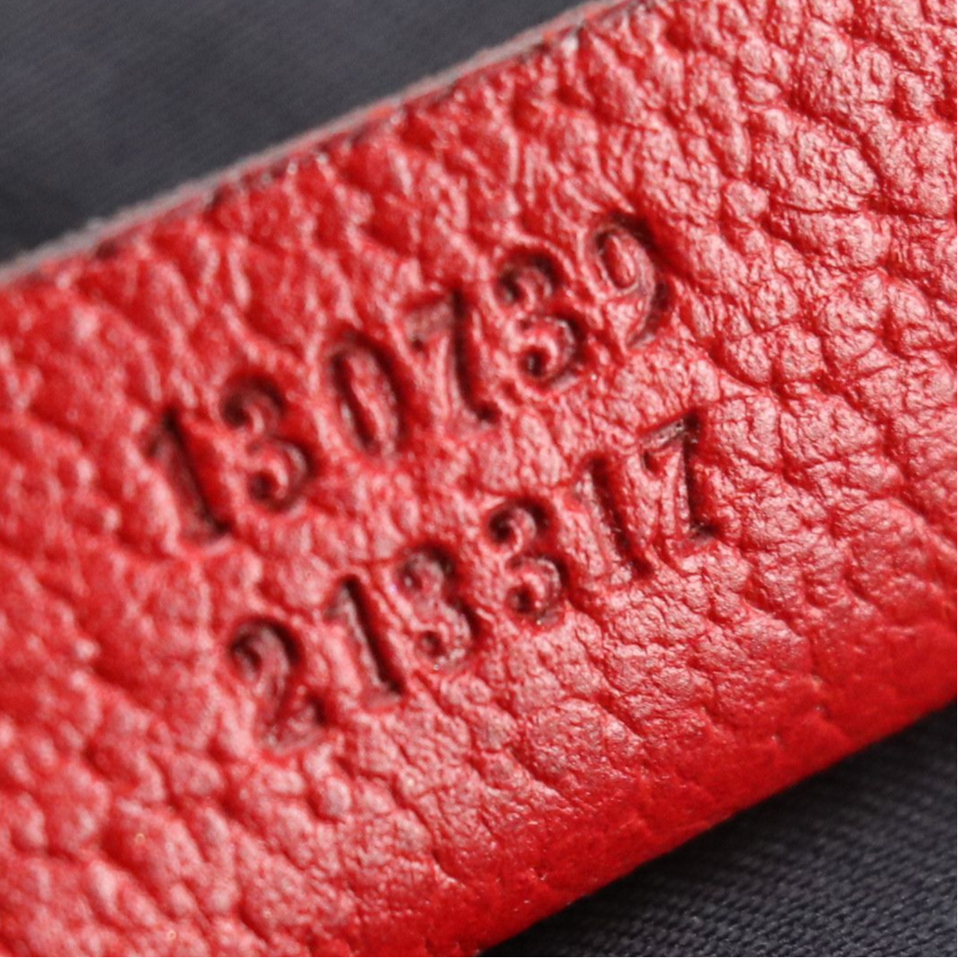 Gucci Abbey D-Ring Tote Bag in GG Canvas with Red Leather Trim