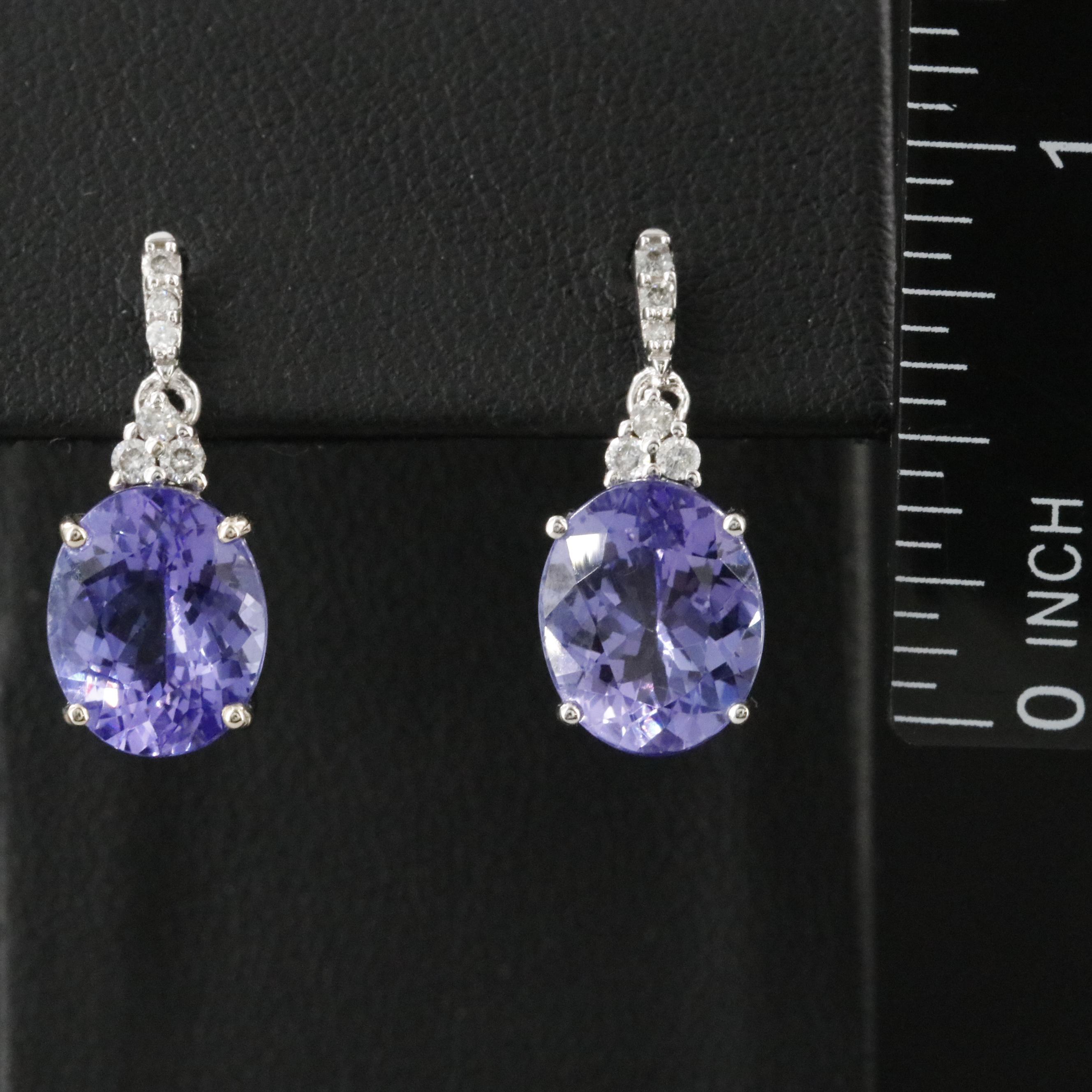 14K Tanzanite and Diamond Drop Earrings