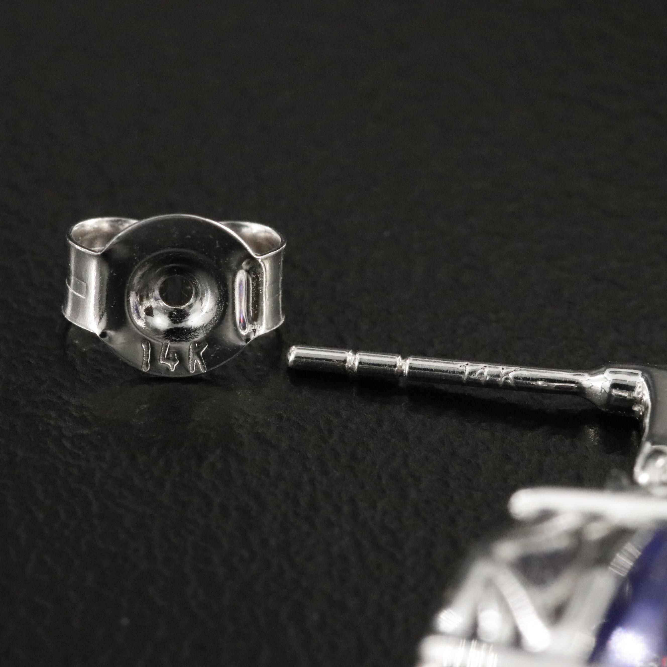 14K Tanzanite and Diamond Drop Earrings