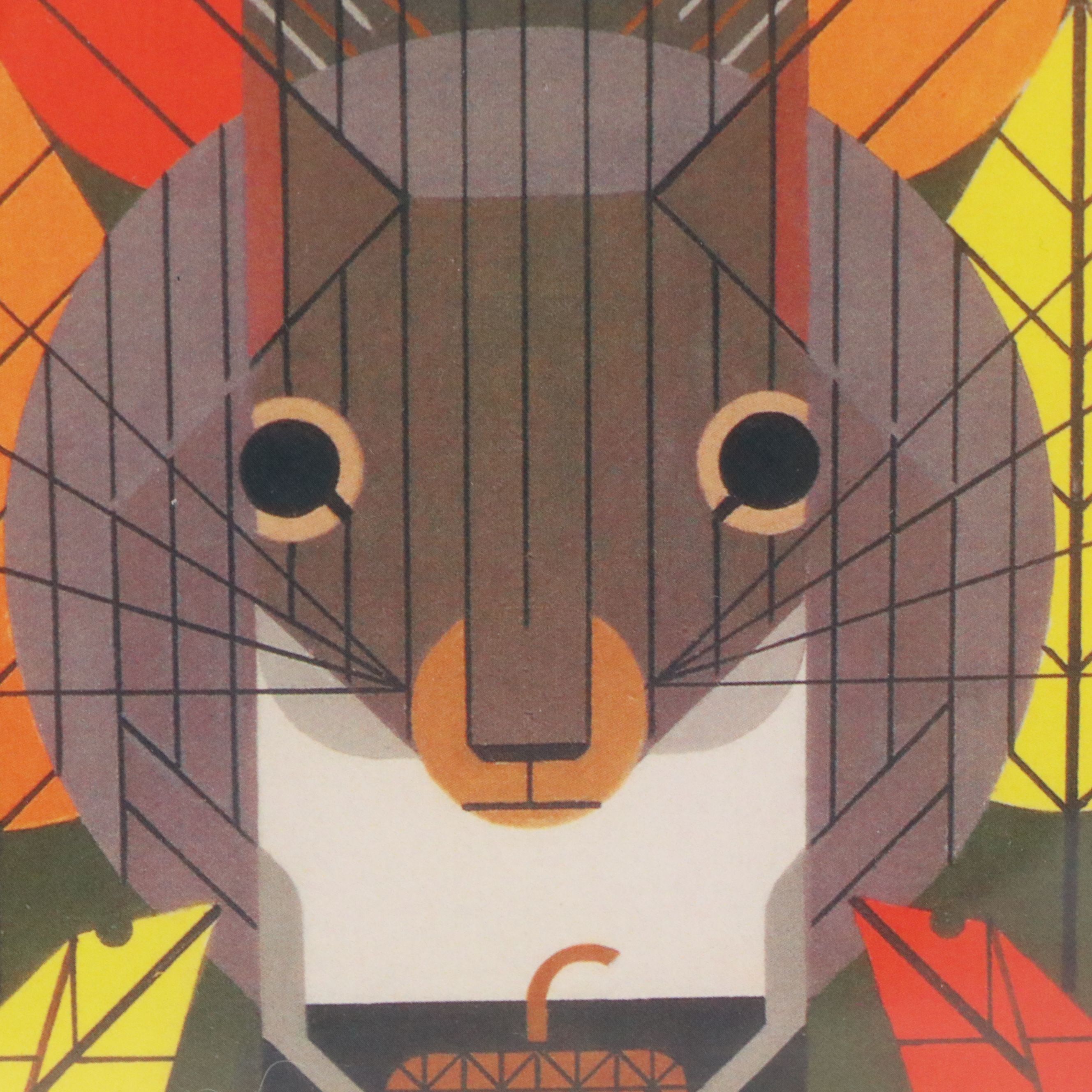 Charley Harper Offset Lithograph "Squirreled Away," 21st Century